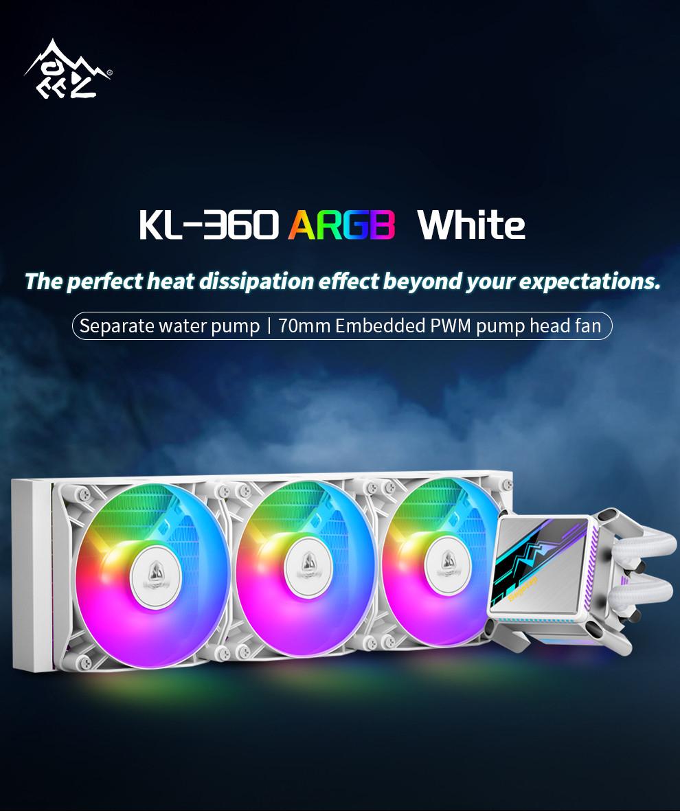 SEGOTEP 🆒KL-360🆒 | WHITE 360mm ARGB AIO CPU Liquid Cooler | TDP: 320W | LGA 1700 & AM5 Ready