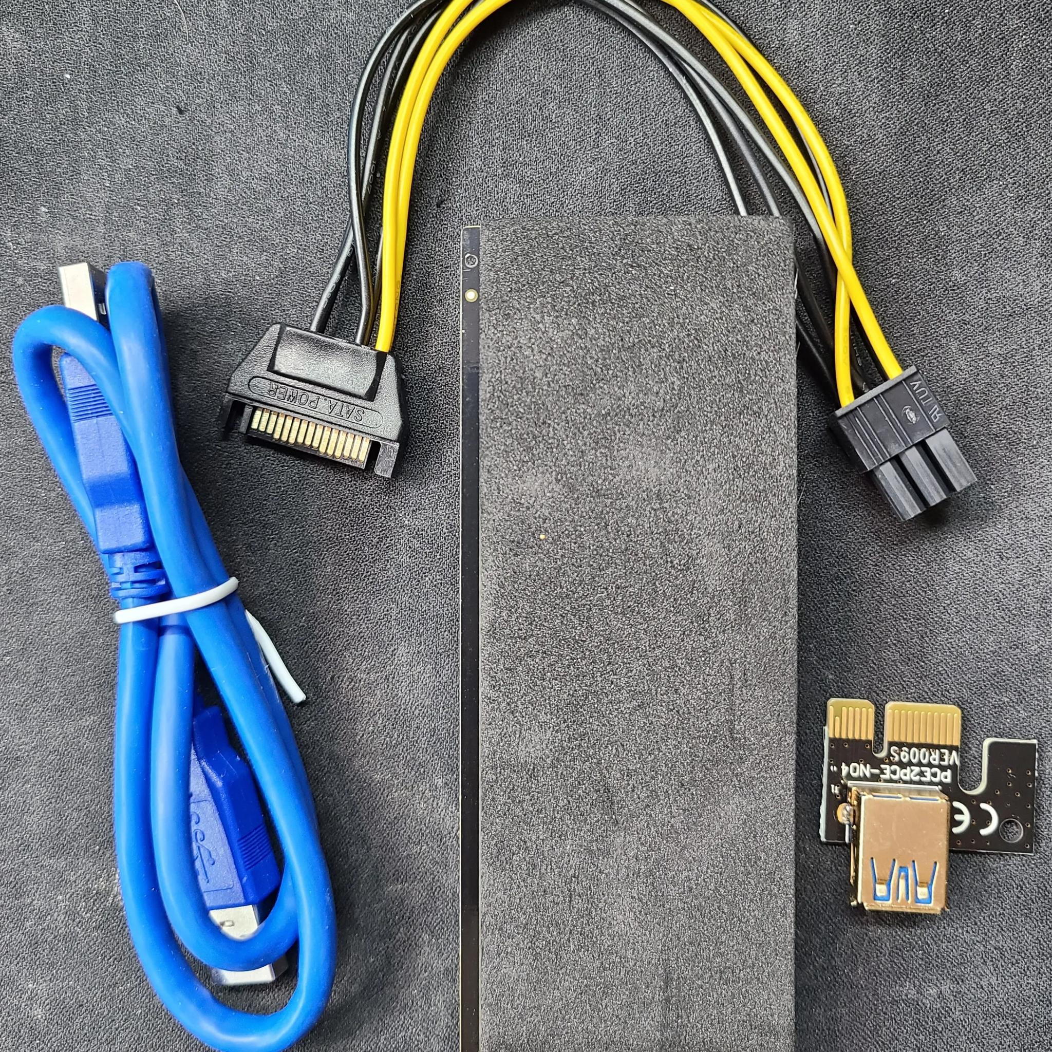 VER009S PCI-E Riser Card 009S PCI Express PCIE 1X to 16X Extender 1M 0.6M USB 3.0 Cable SATA to 6Pin