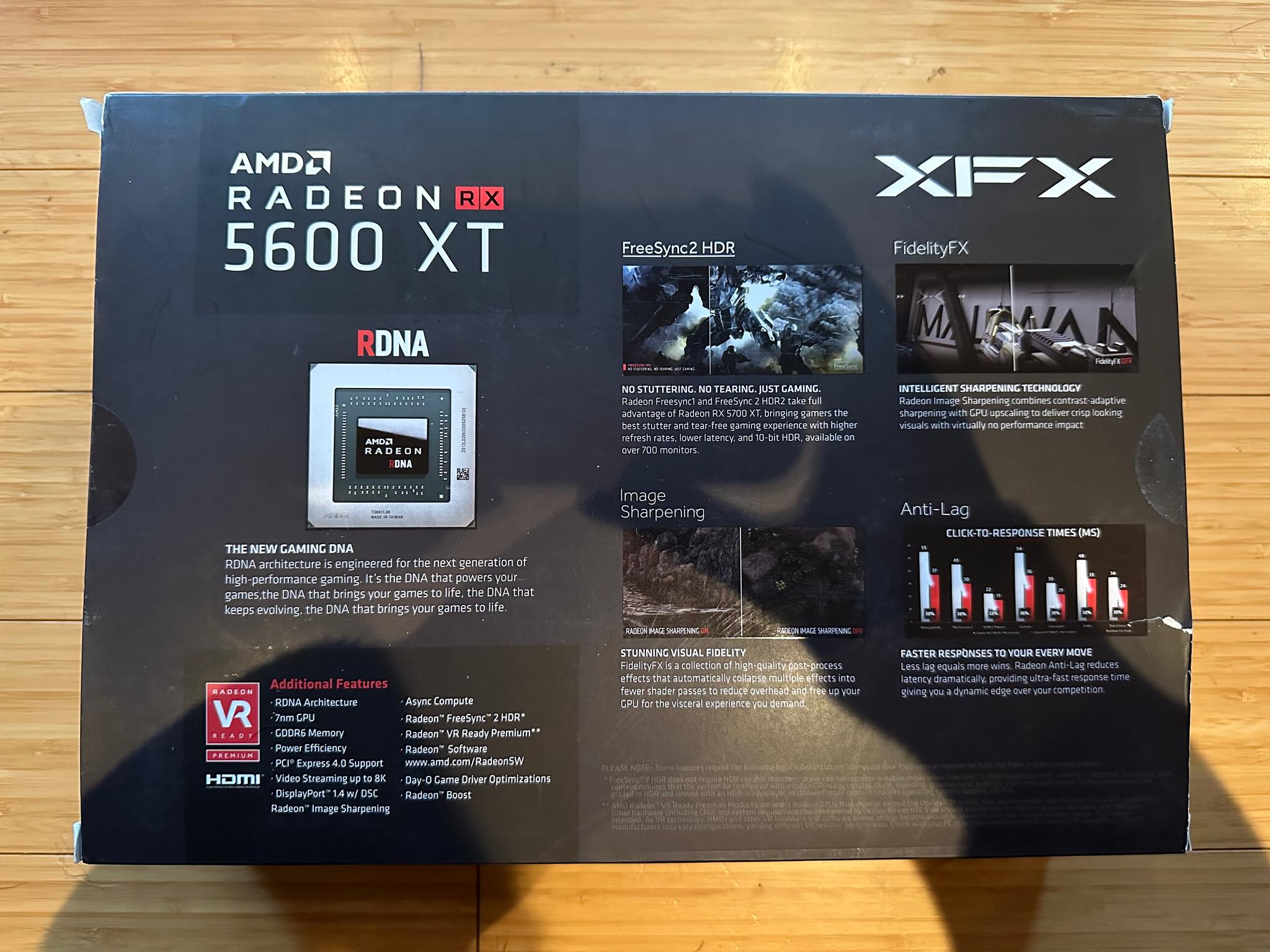 XFX Radeon RX 5600 XT 6GB THICC II (Lightly Used, In Box, RX56XT6DF46)