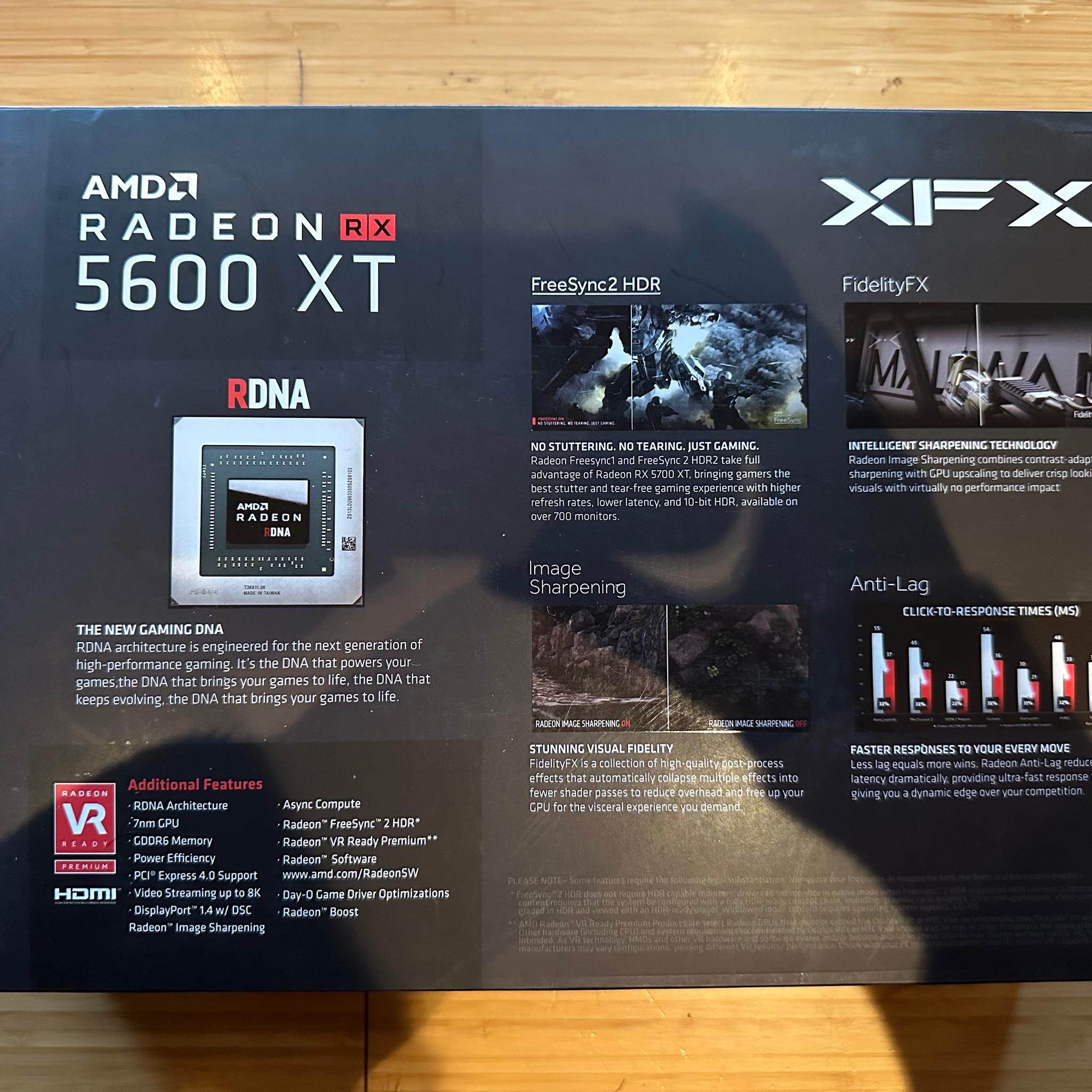 XFX Radeon RX 5600 XT 6GB THICC II (Lightly Used, In Box, RX56XT6DF46)