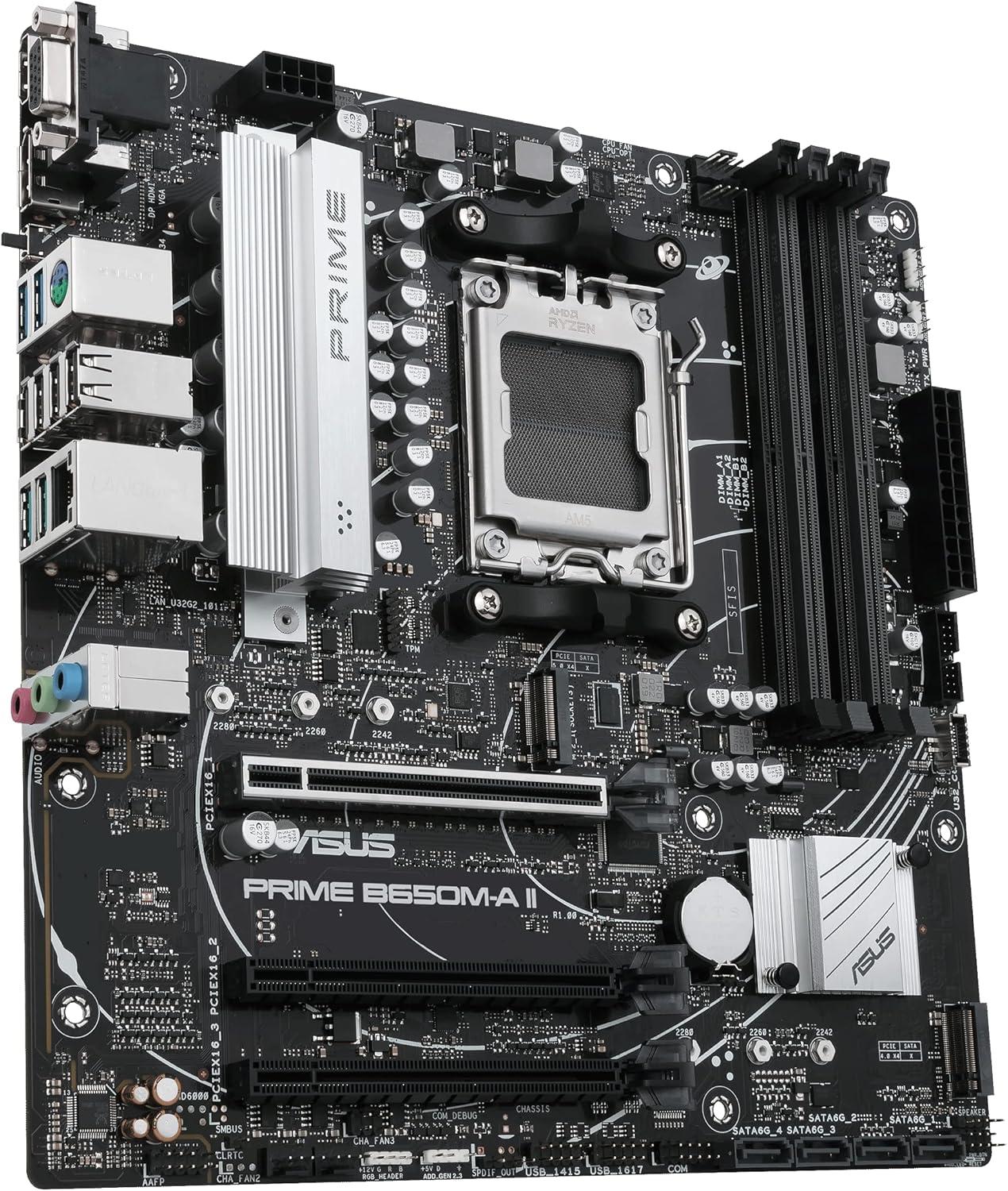 ASUS PRIME B650M-A II AMD B650 AM5 mATX Desktop Motherboard