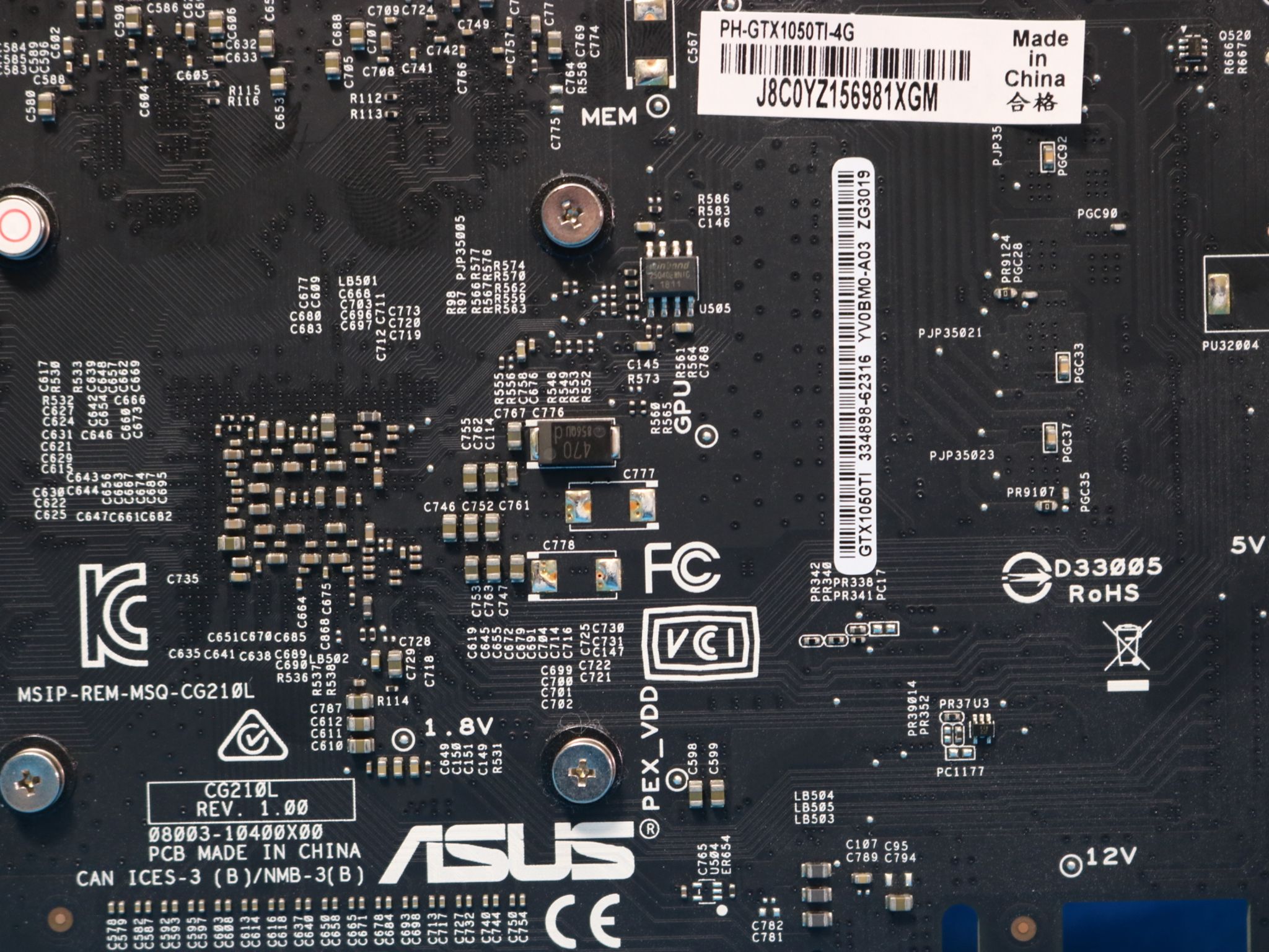 ASUS GeForce GTX 1050 Ti Phoenix 4GB GDDR5 PCIe 3.0 x16 Desktop GPU - 4211706701