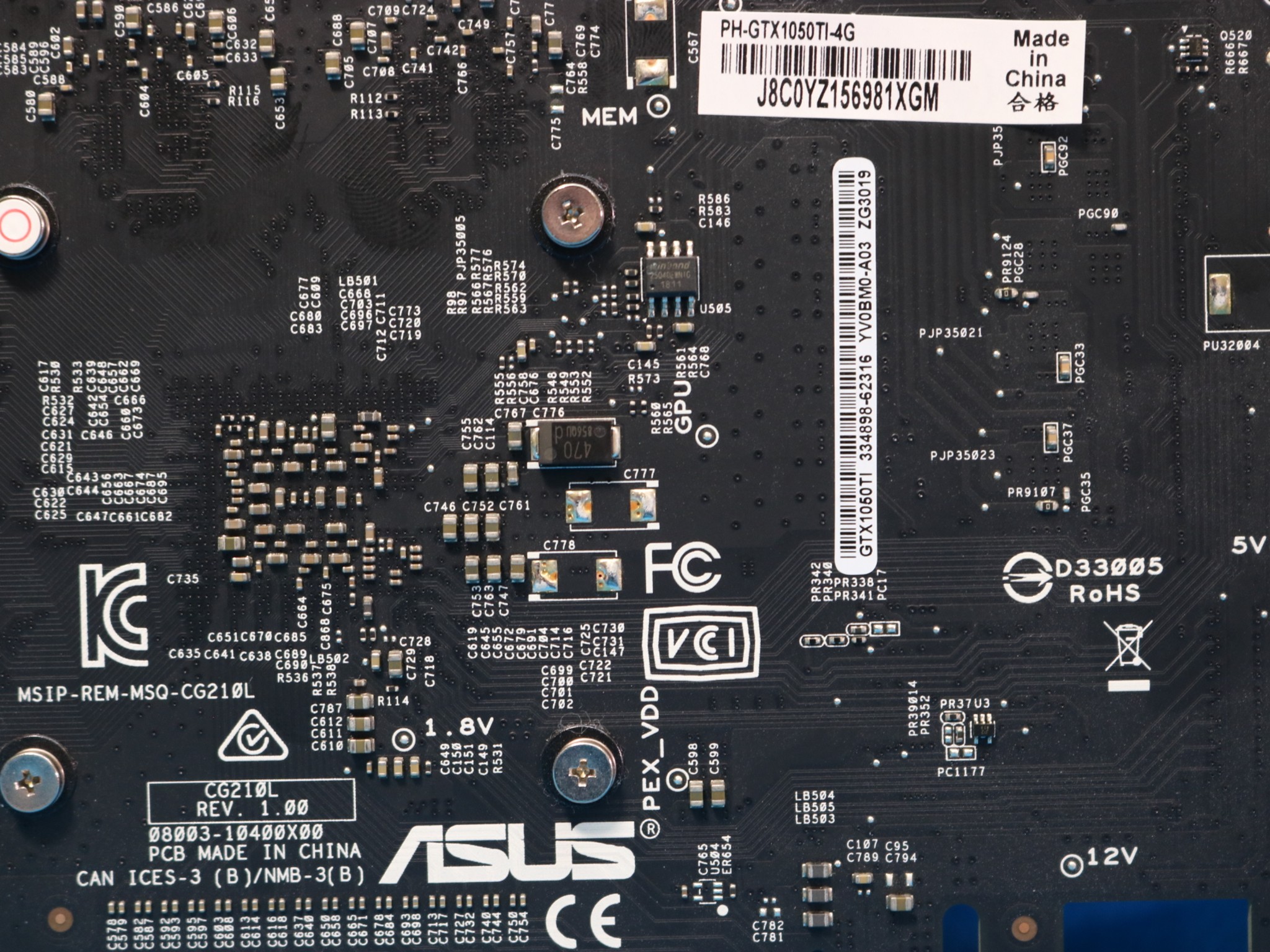 ASUS GeForce GTX 1050 Ti Phoenix 4GB GDDR5 PCIe 3.0 x16 Desktop GPU - 4211706701