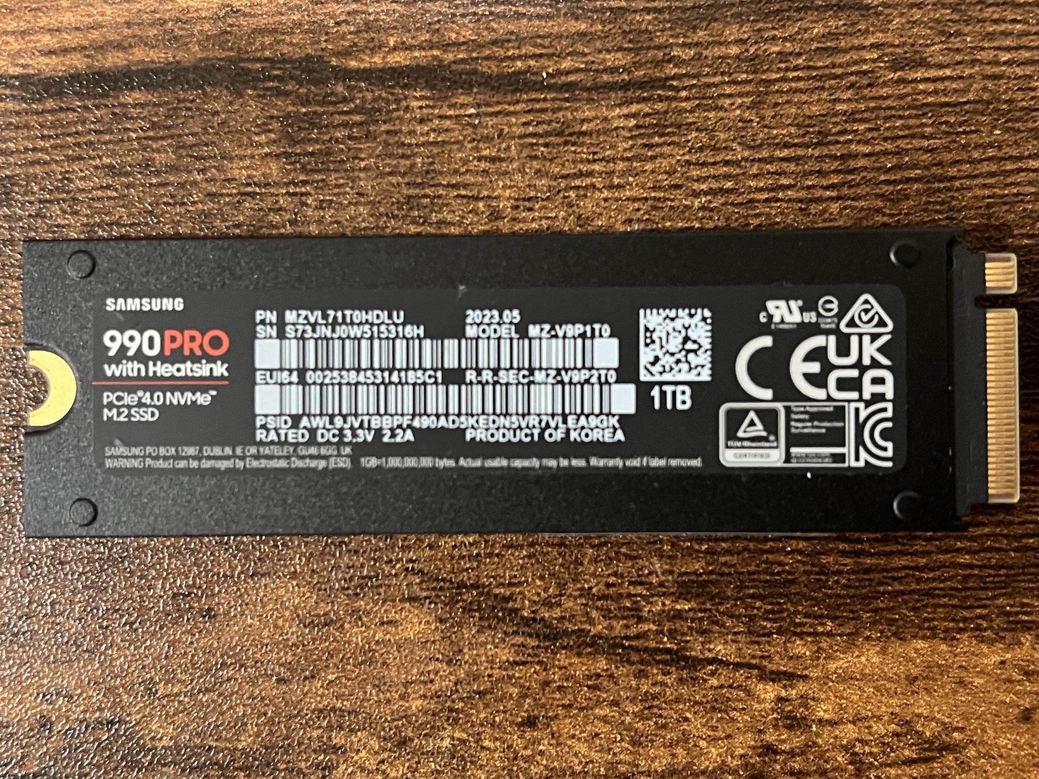 Samsung 990 PRO 1tb SSD NVMe M.2 PCIe Gen4