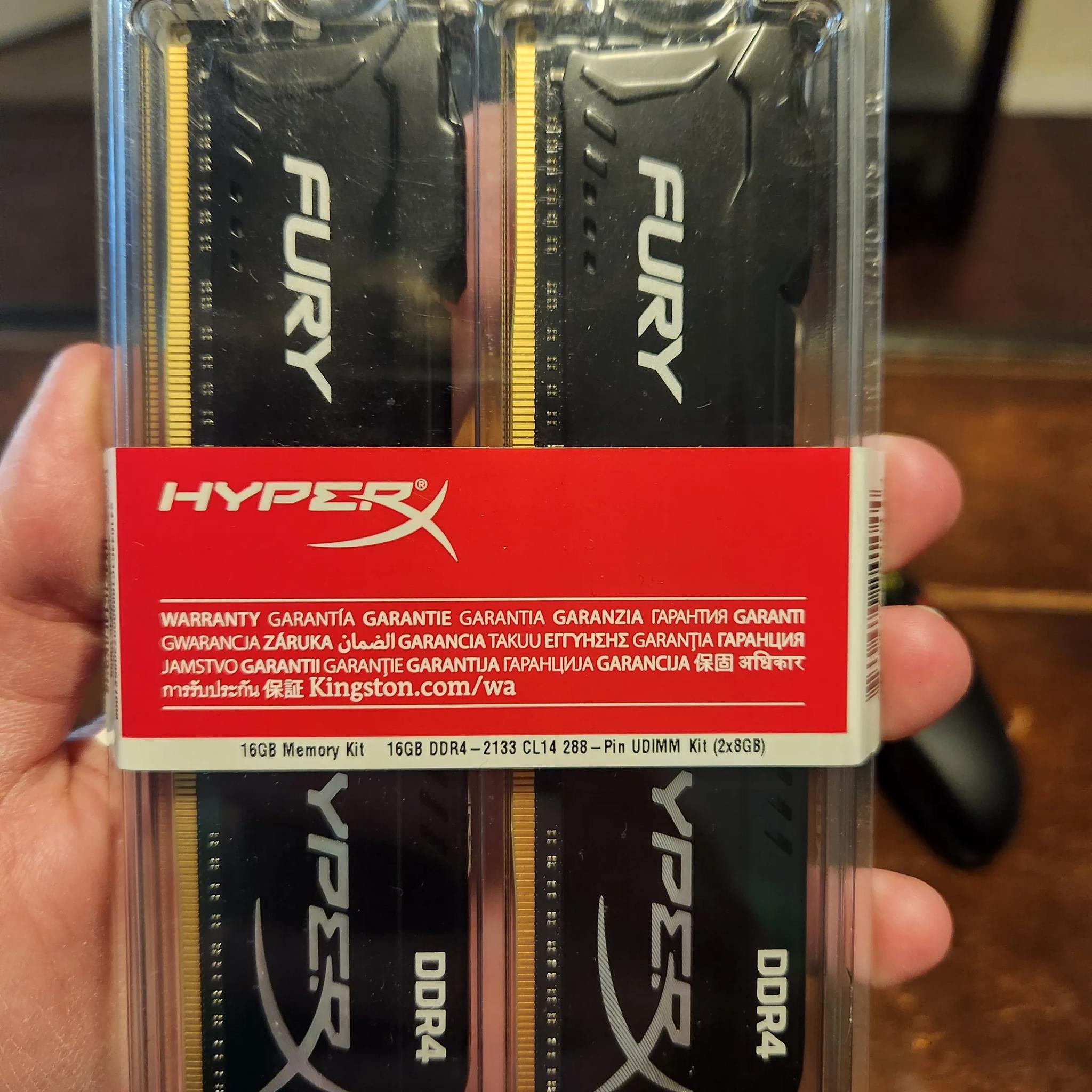 HyperX Fury 16GB (2 x 8GB) DDR4 2133MHz DRAM CL14