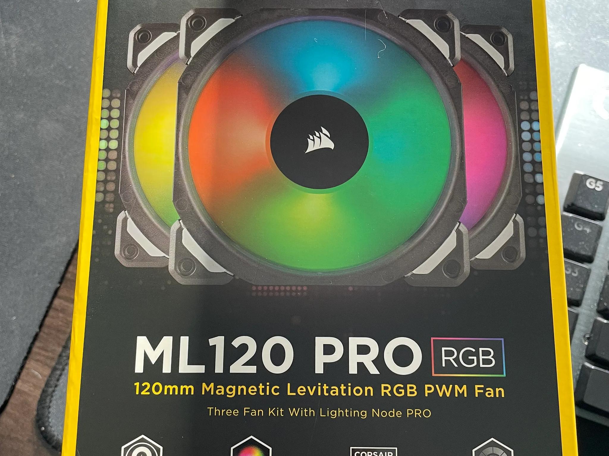 Corsair ML120 PRO 120mm Fans 3-Pack, Black, Great Condition