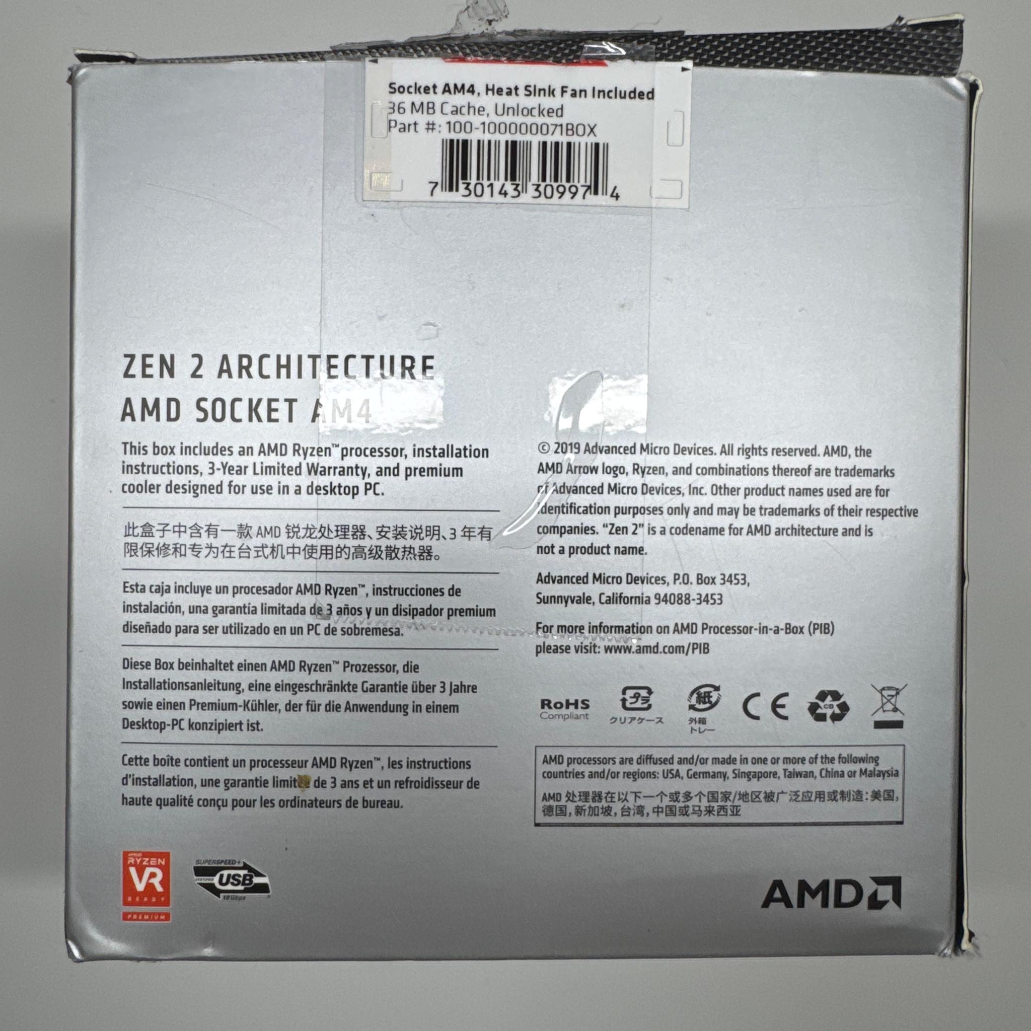 AMD Ryzen 7 3700X - AM4 Compatible (Box and Stock Fan Included)