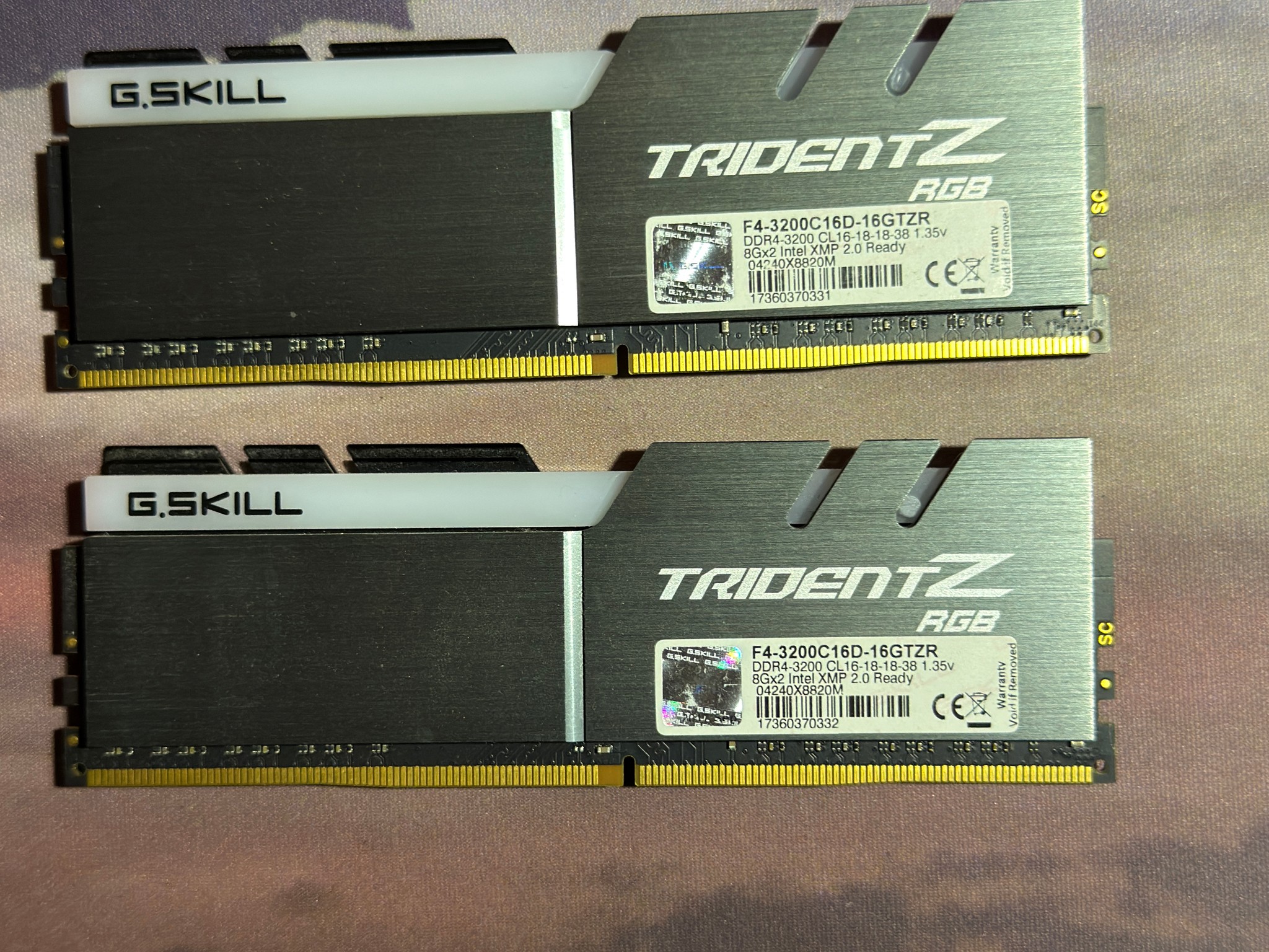 G.SKILL Trident Z RGB 16GB (2x8GB) DDR4-3200 CL16 Desktop RAM Kit - Used, Excellent Condition