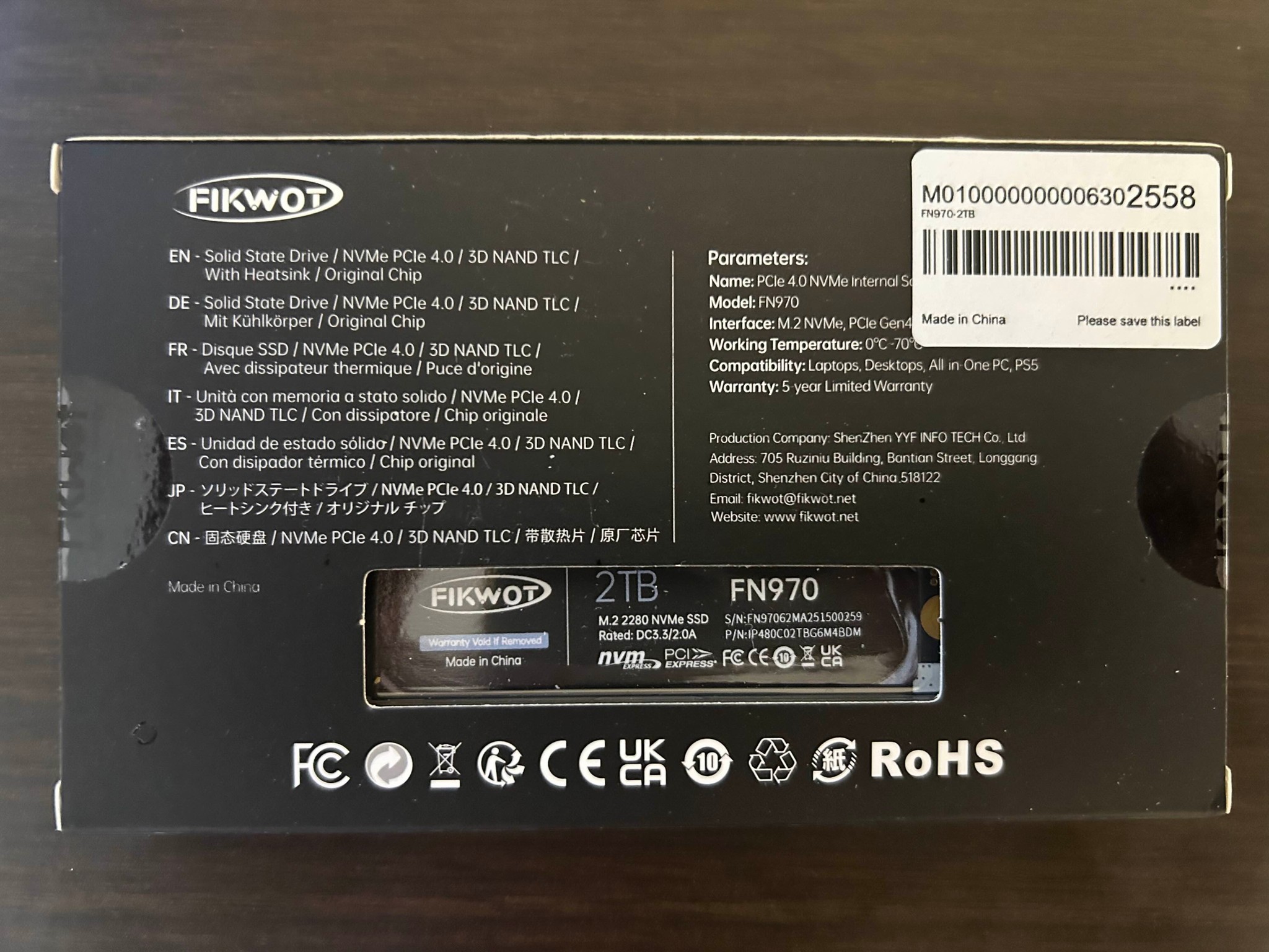 Fikwot FN970 2TB Gen 4x4 NVMe M.2 ssd (With Heatsink)