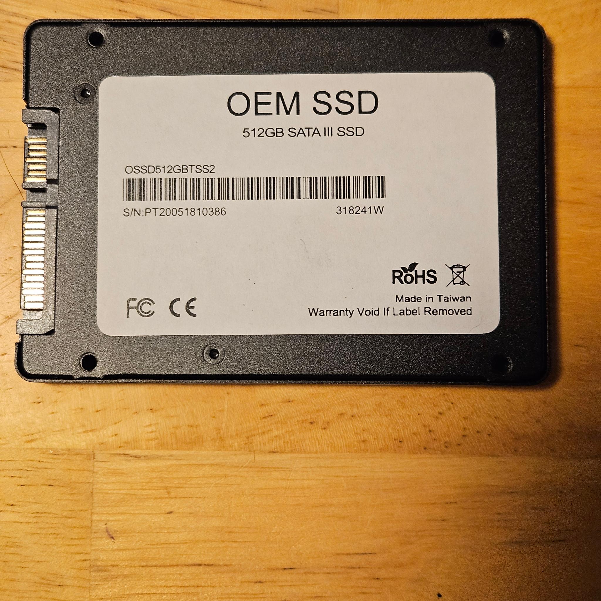 OEM 2.5 inch Sata III SSD 512GB