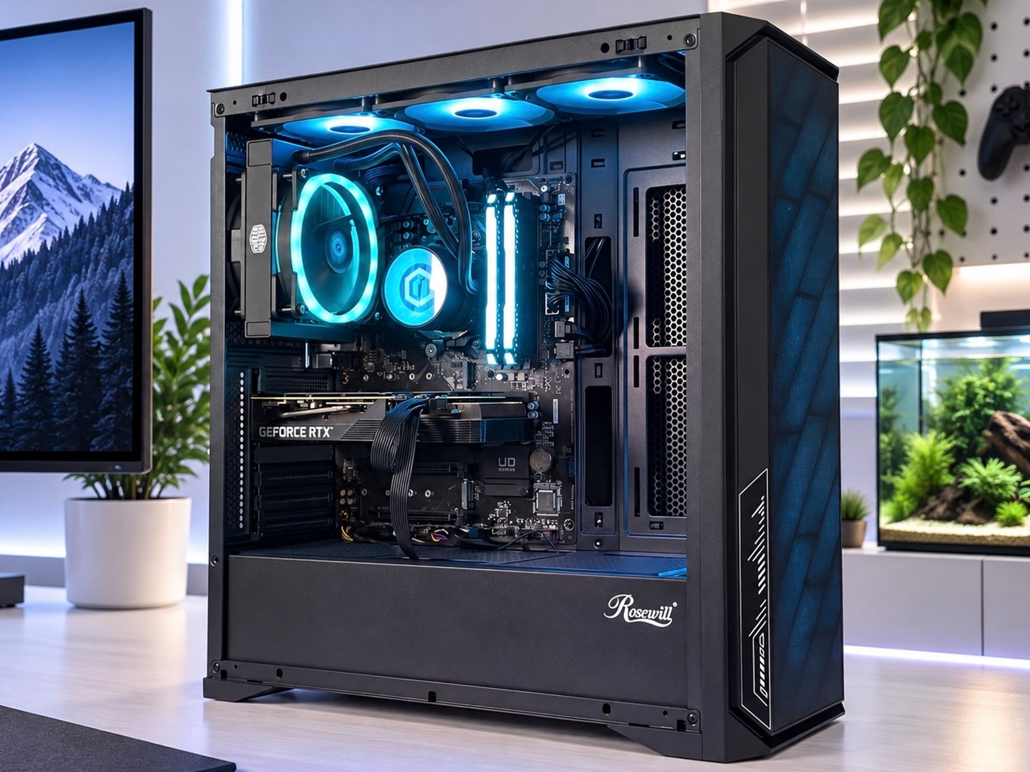 🌊 AQUATIC Gaming PC | RTX 3060 Ti | Ryzen 5 5600x | 32GB DDR4 | 240GB SSD + 1TB HDD | FREE SHIP