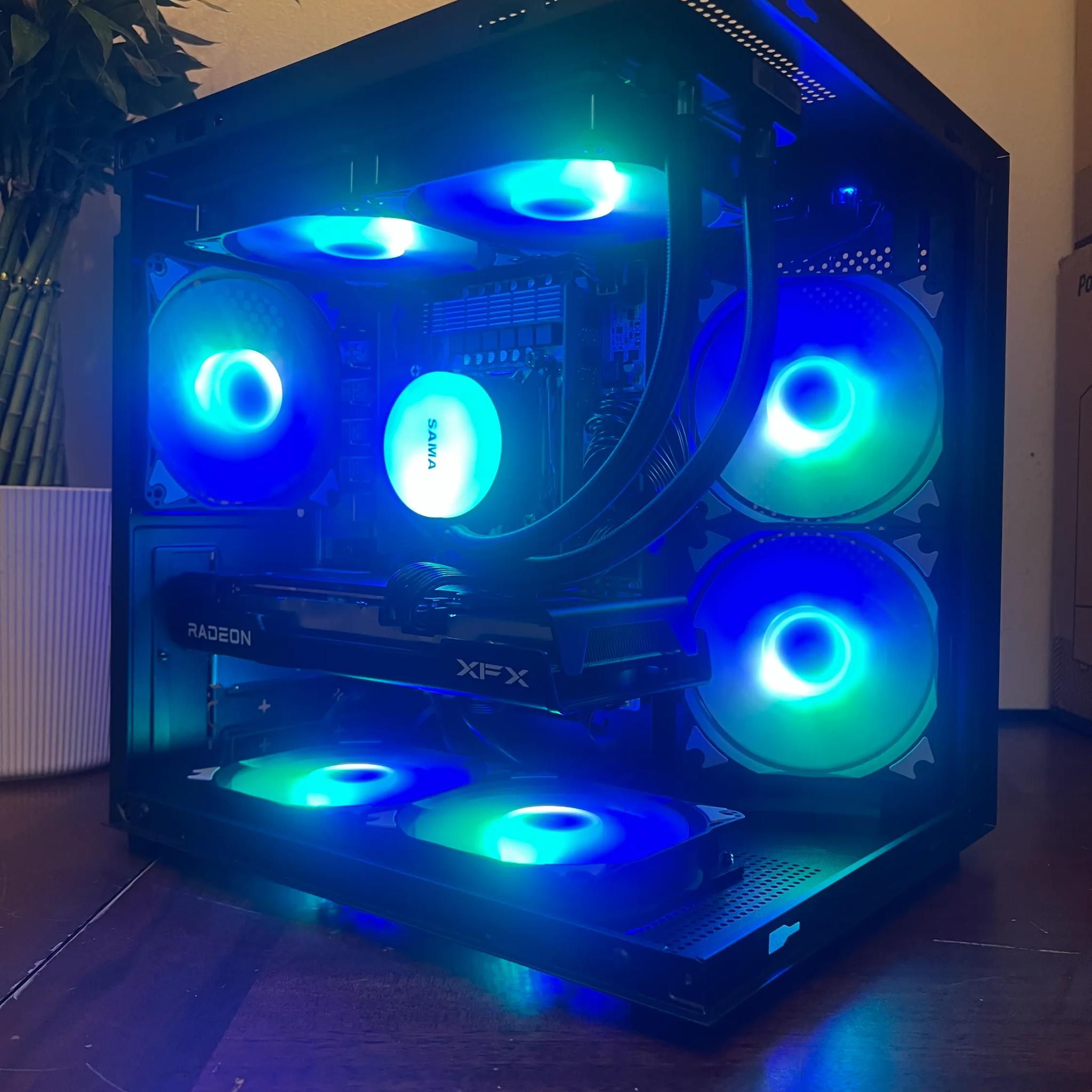 Water Cooled Intel 10 Core White Gaming PC RX 6600 8GB 1tb SSD 16GB RAM WIFi WINDOWS 11 Pro