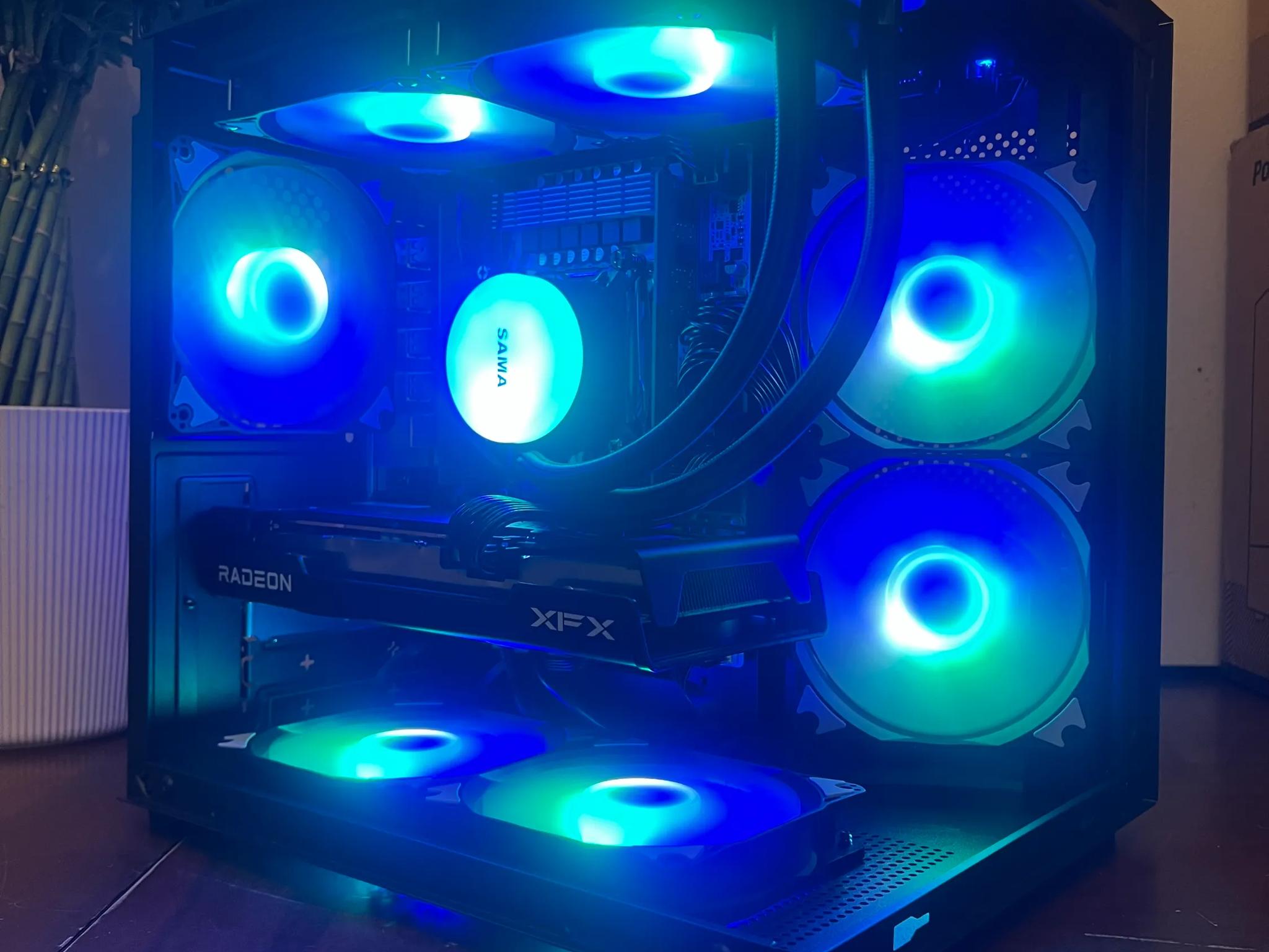 Water Cooled Intel 10 Core White Gaming PC RX 6600 8GB 1tb SSD 16GB RAM WIFi WINDOWS 11 Pro