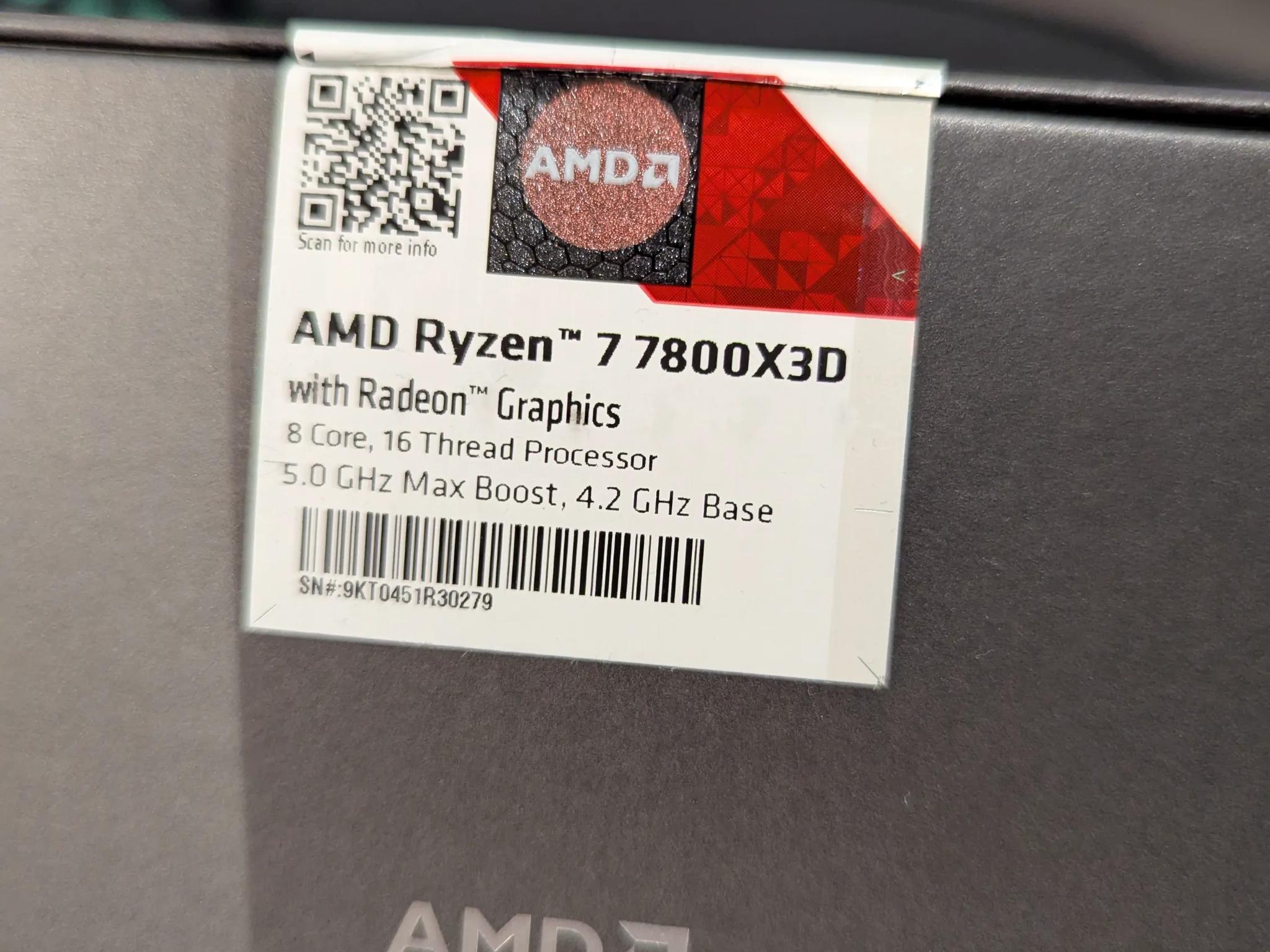 AMD Ryzen 7 7800X3D AM5 CPU
