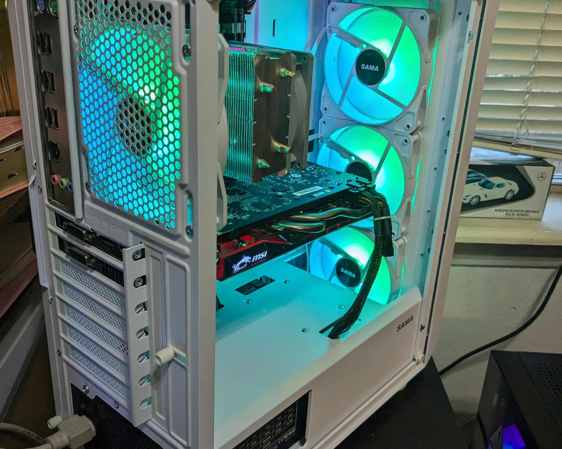 SCRATCH AND DENT Xeon 6 Core, GTX 970 4GB, 16GB RAM, 480GB SSD, WiFi, RGB (No Glass Panel!)