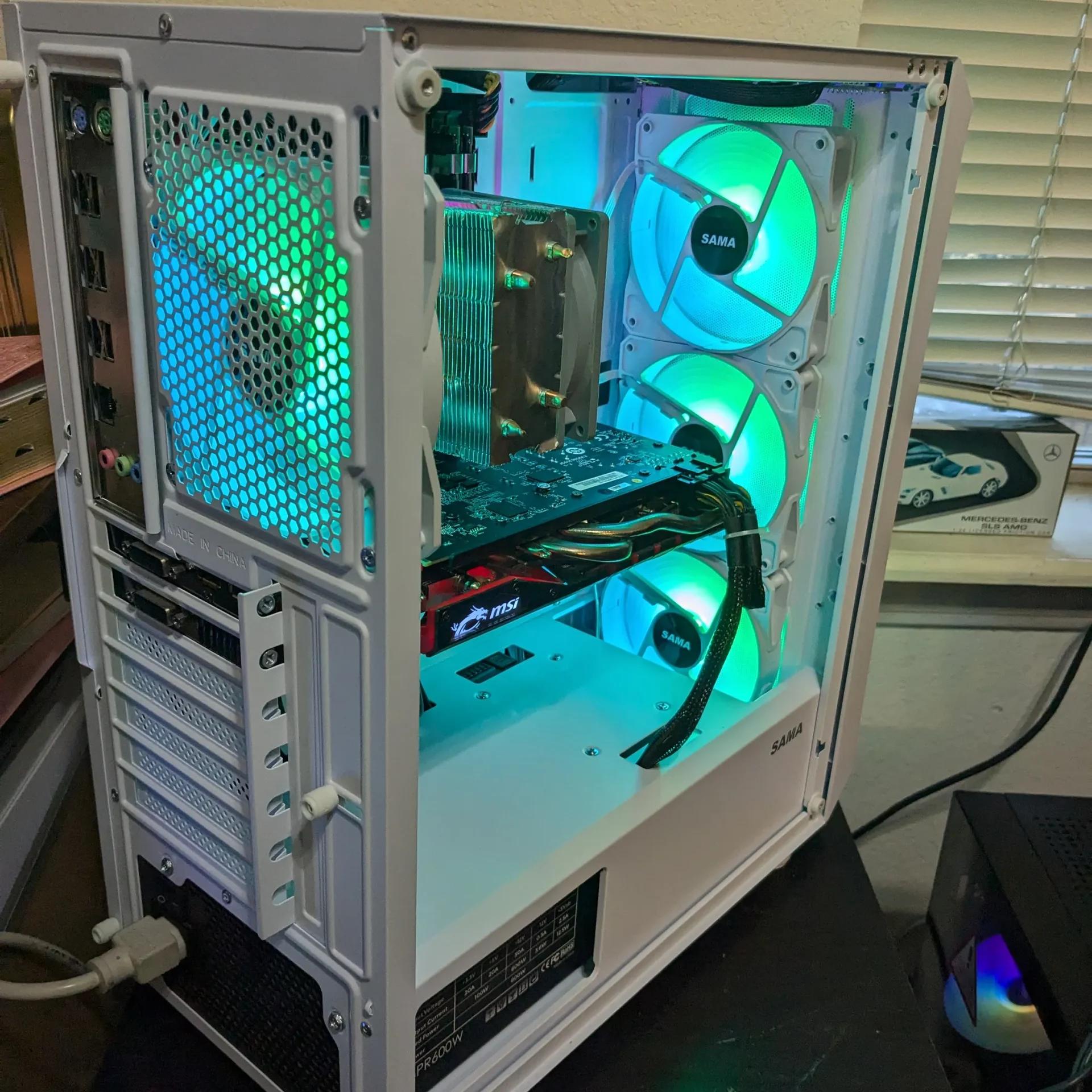 SCRATCH AND DENT Xeon 6 Core, GTX 970 4GB, 16GB RAM, 480GB SSD, WiFi, RGB (No Glass Panel!)
