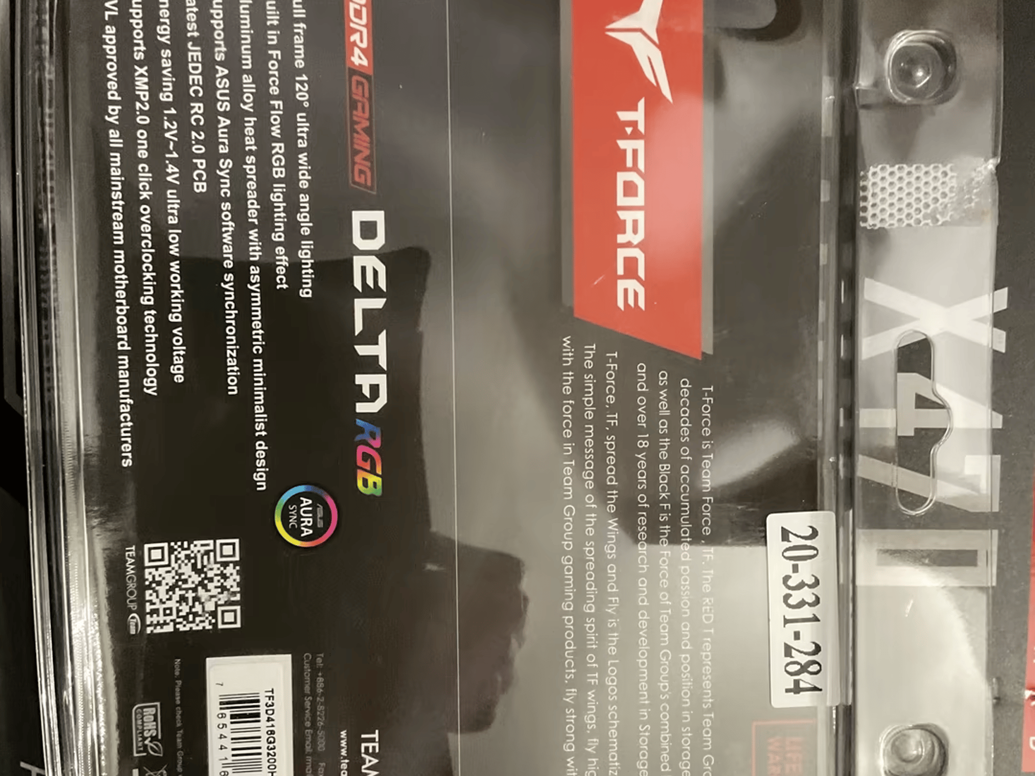T-Force Delta RGB 16gb 3200 RAM Kit
