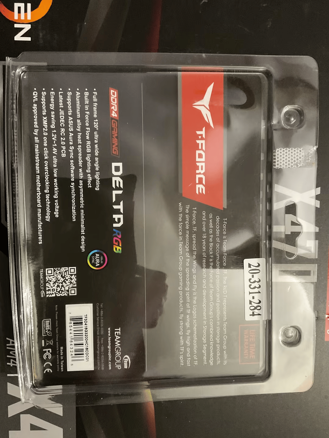 T-Force Delta RGB 16gb 3200 RAM Kit
