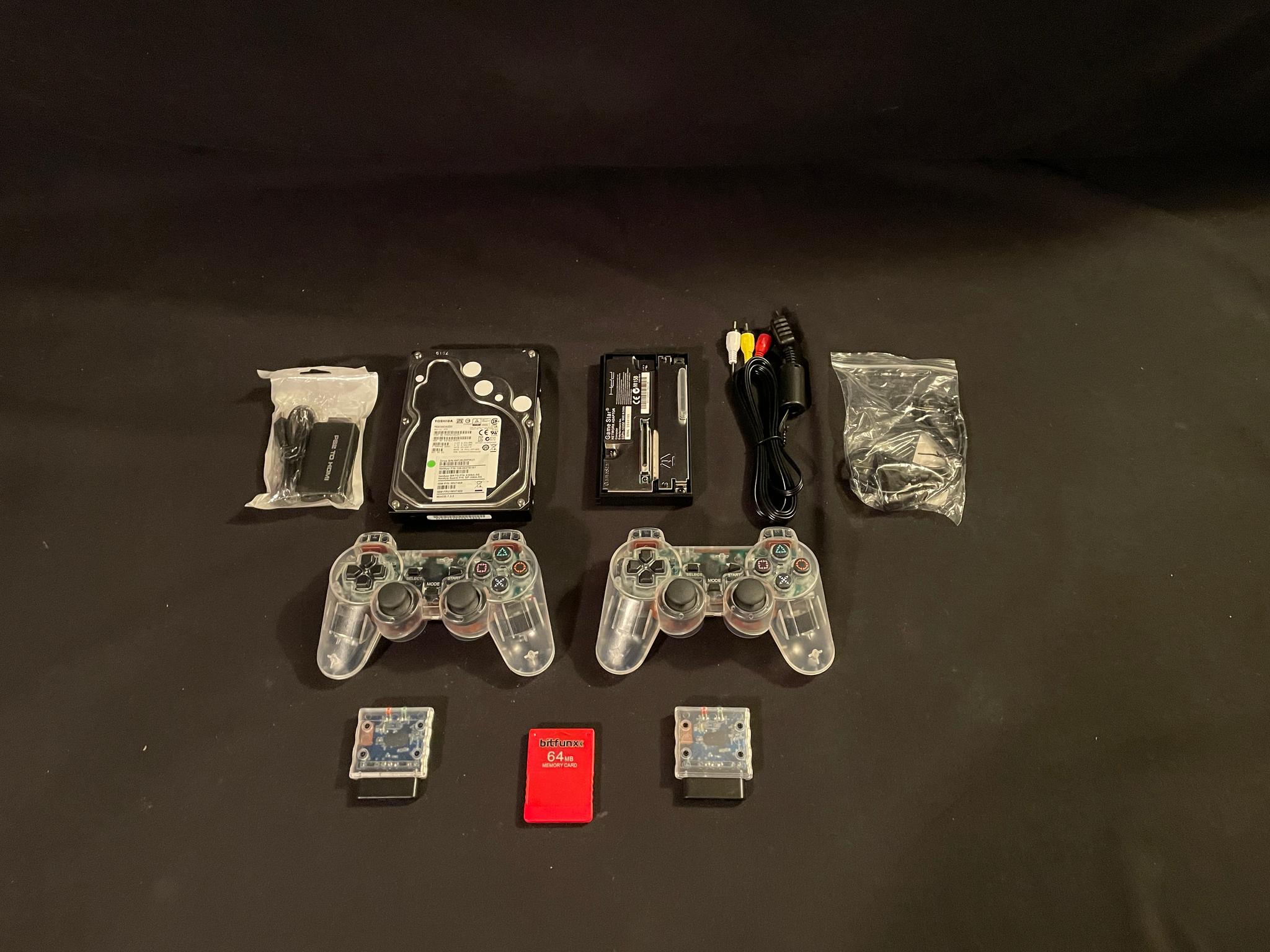 Ps2 Playstation 2 Accessories Kit 2TB Drive Wireless Controllers