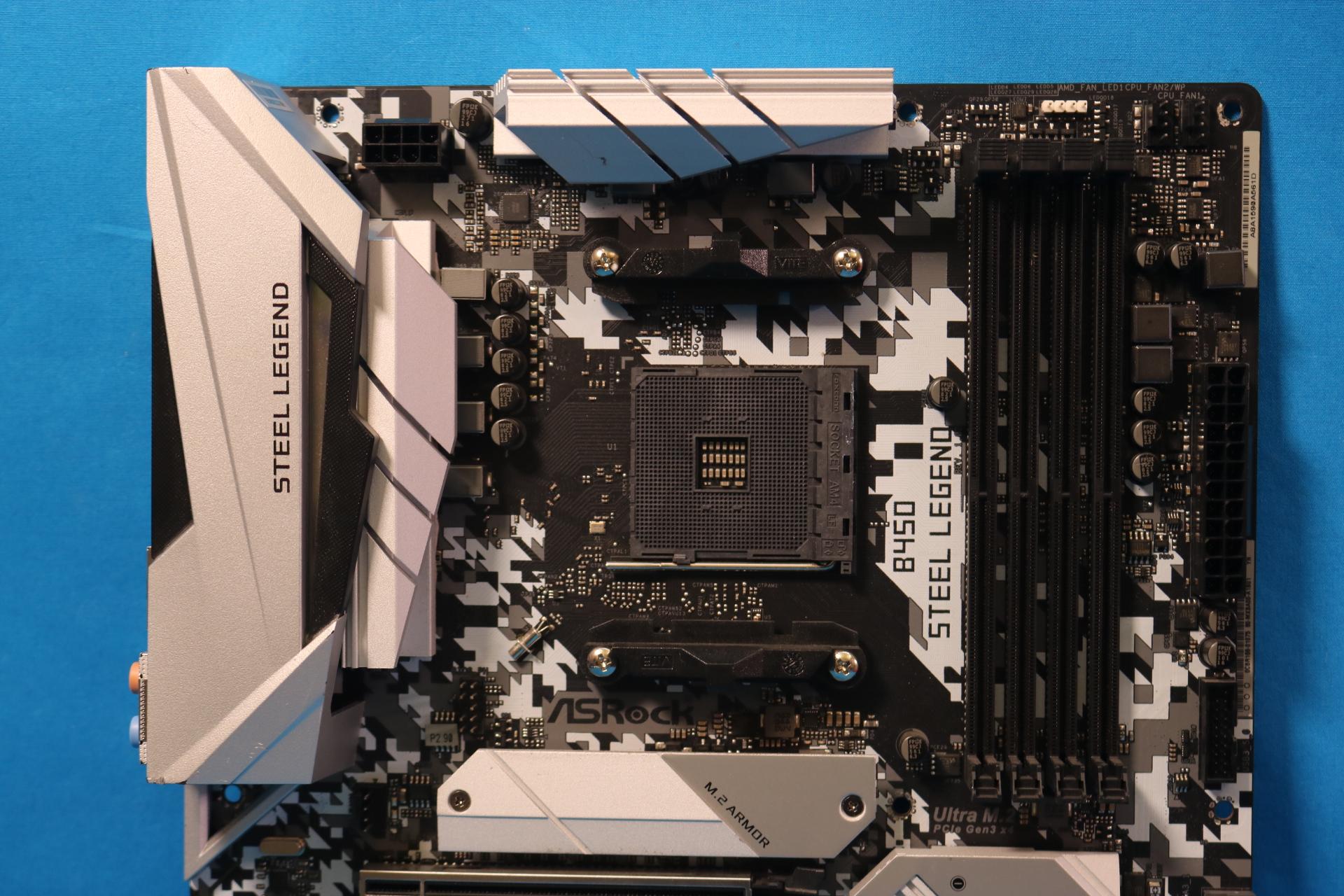 *NEWEST BIOS* ASRock B450 Steel Legend AMD Socket AM4 DDR4 ATX Desktop Motherboard No I/O Shield