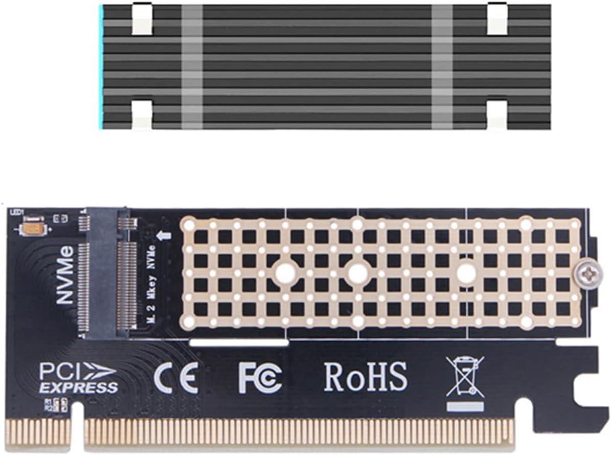 Card with M2 Aluminum Heat Sink for PCI-e NGFF SSD