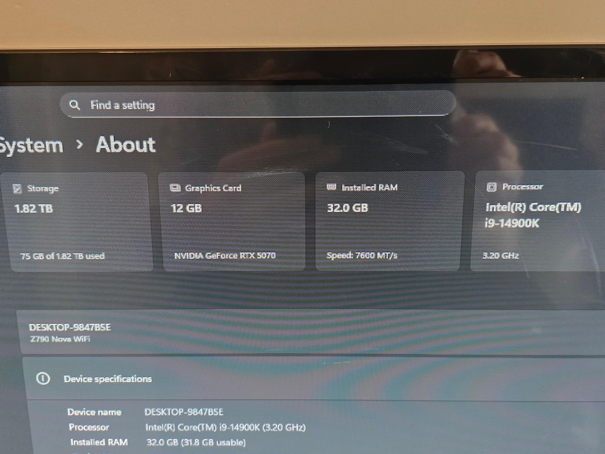 I9 14900k 5070 32gb ddr5