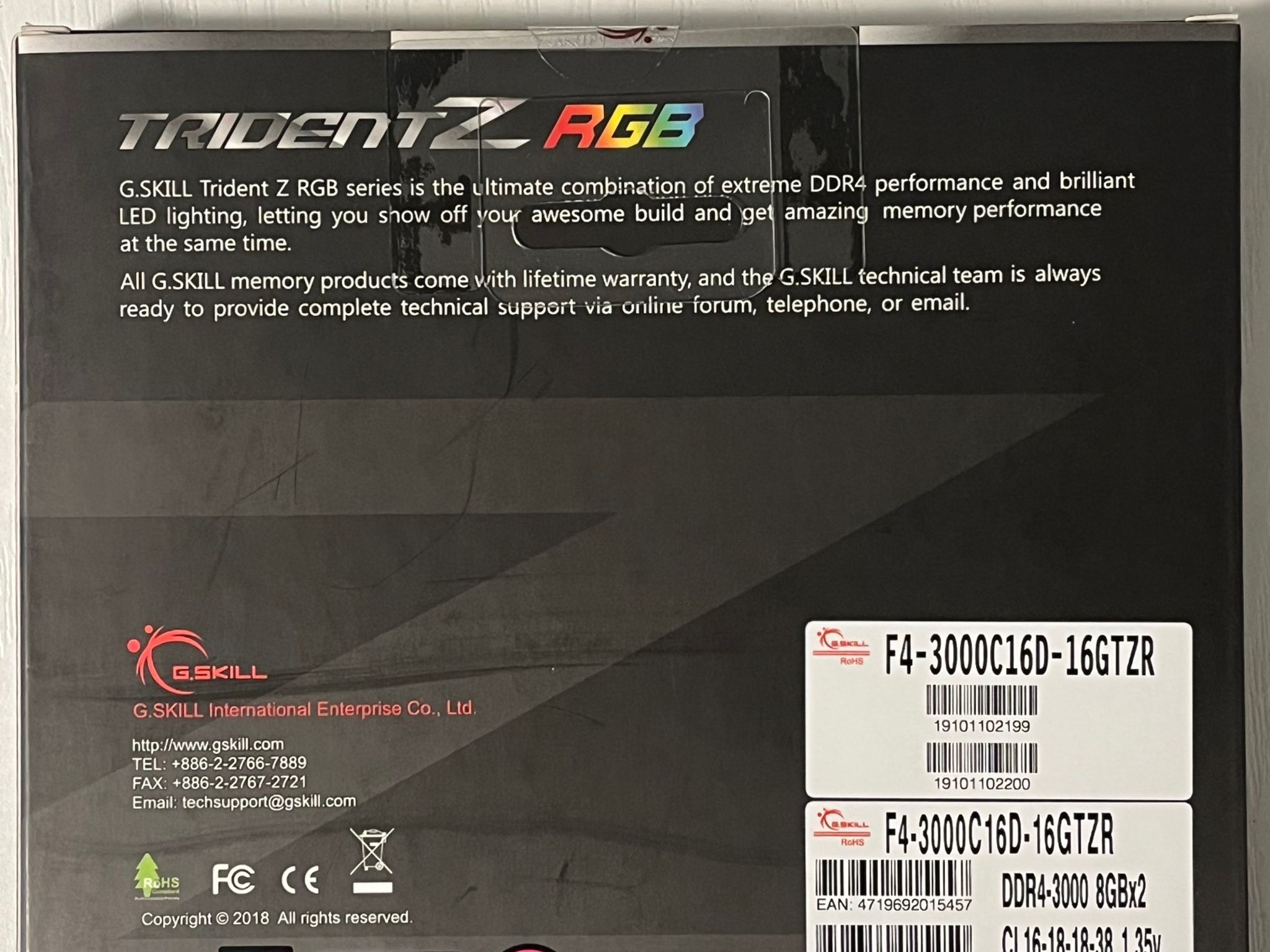 G.SKILL Trident Z RGB Series (Intel XMP) DDR4 RAM 16GB (2x8GB)