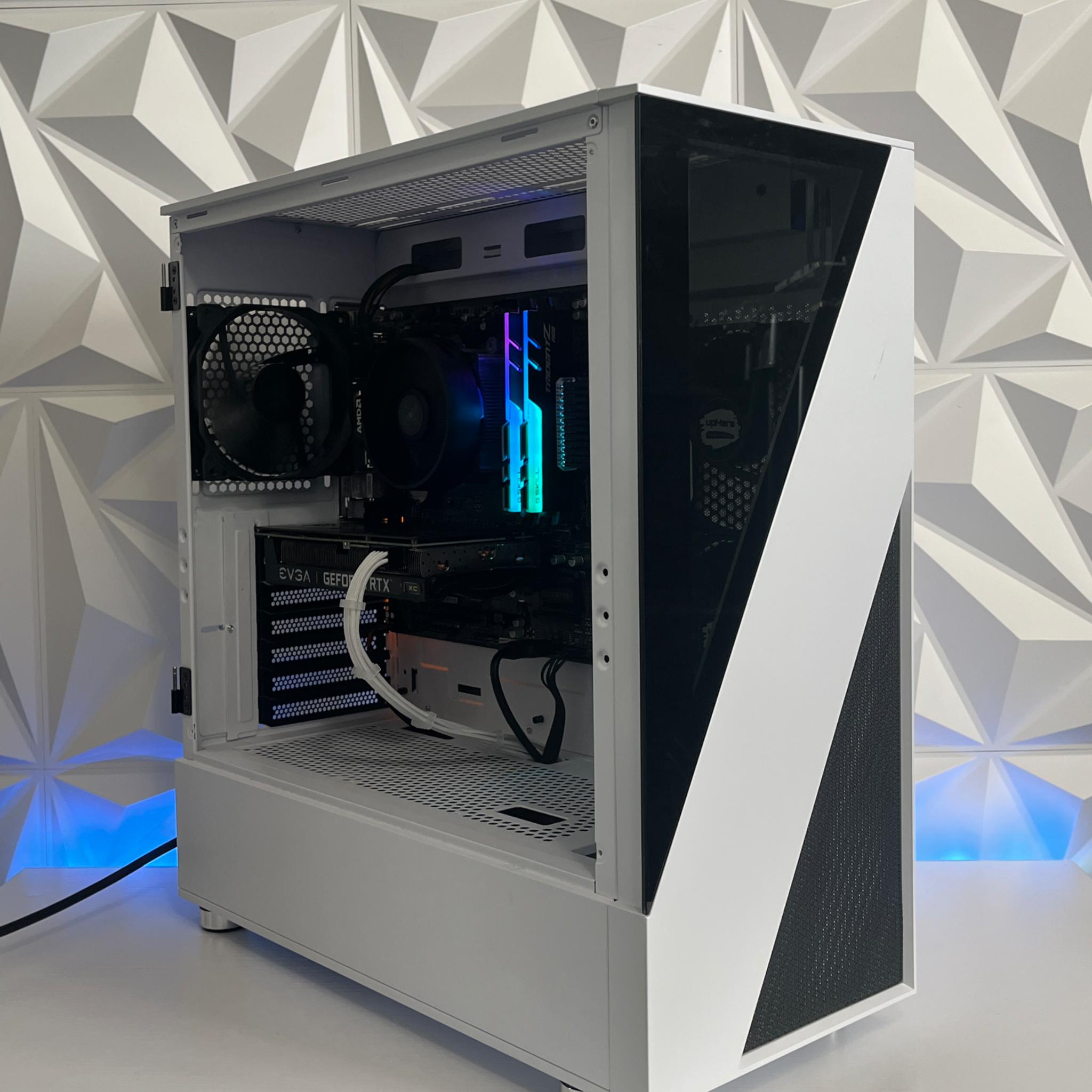 RTX 3060 12GB, Ryzen 5 2600X, 16GB RAM | White RGB Gaming Computer/PC