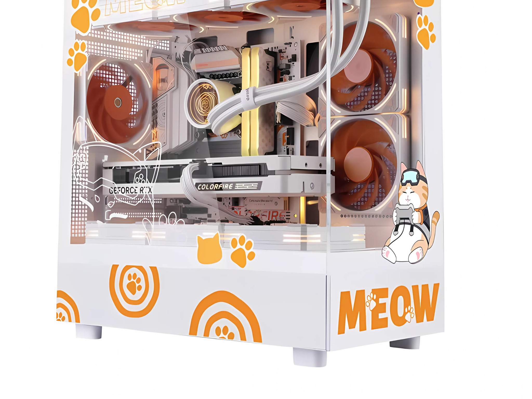 SEGOTEP Endura Pro Meow Edition, Tempered Glass, Detachable Panels,Meow Fans ARGB Fans Included