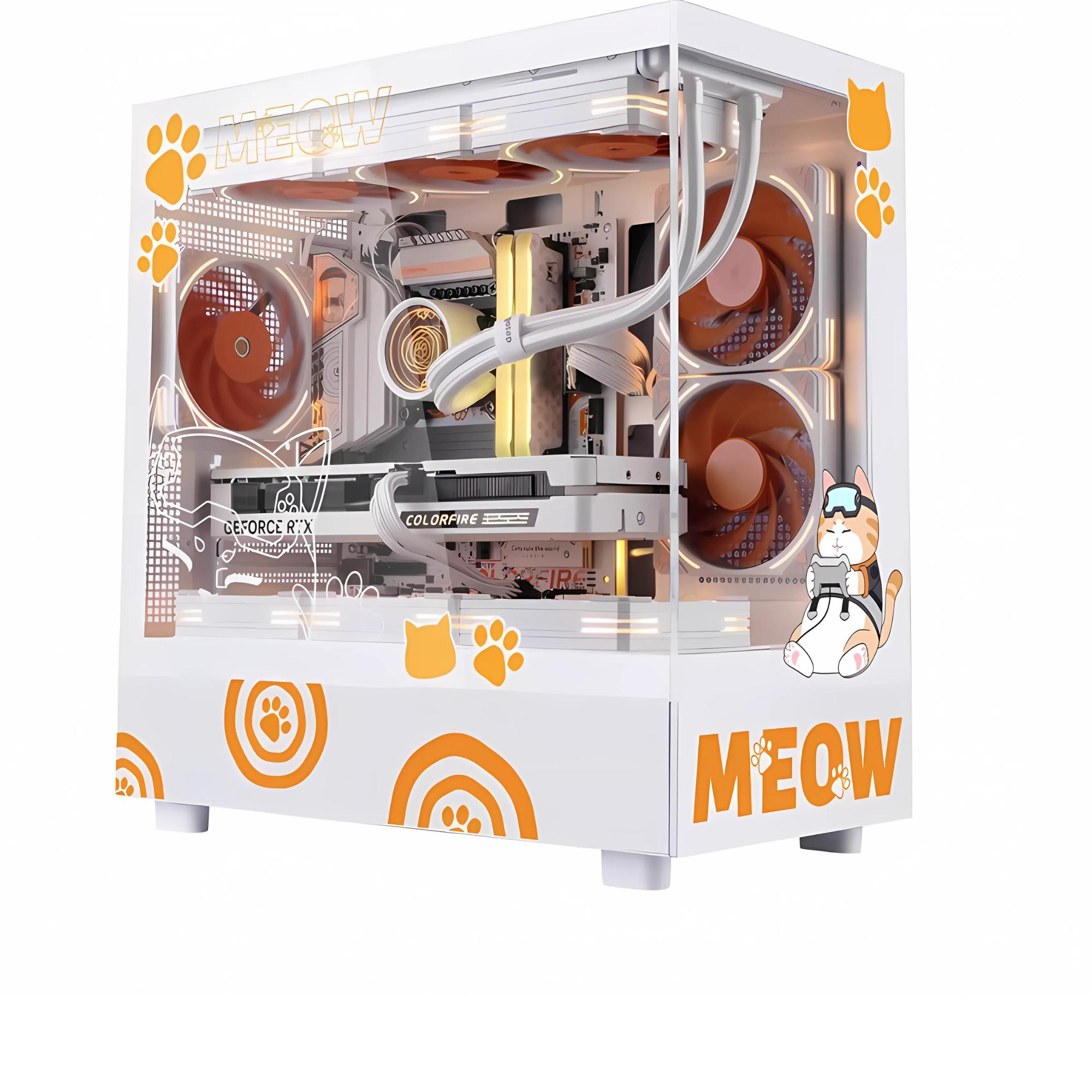 SEGOTEP Endura Pro Meow Edition, Tempered Glass, Detachable Panels,Meow Fans ARGB Fans Included