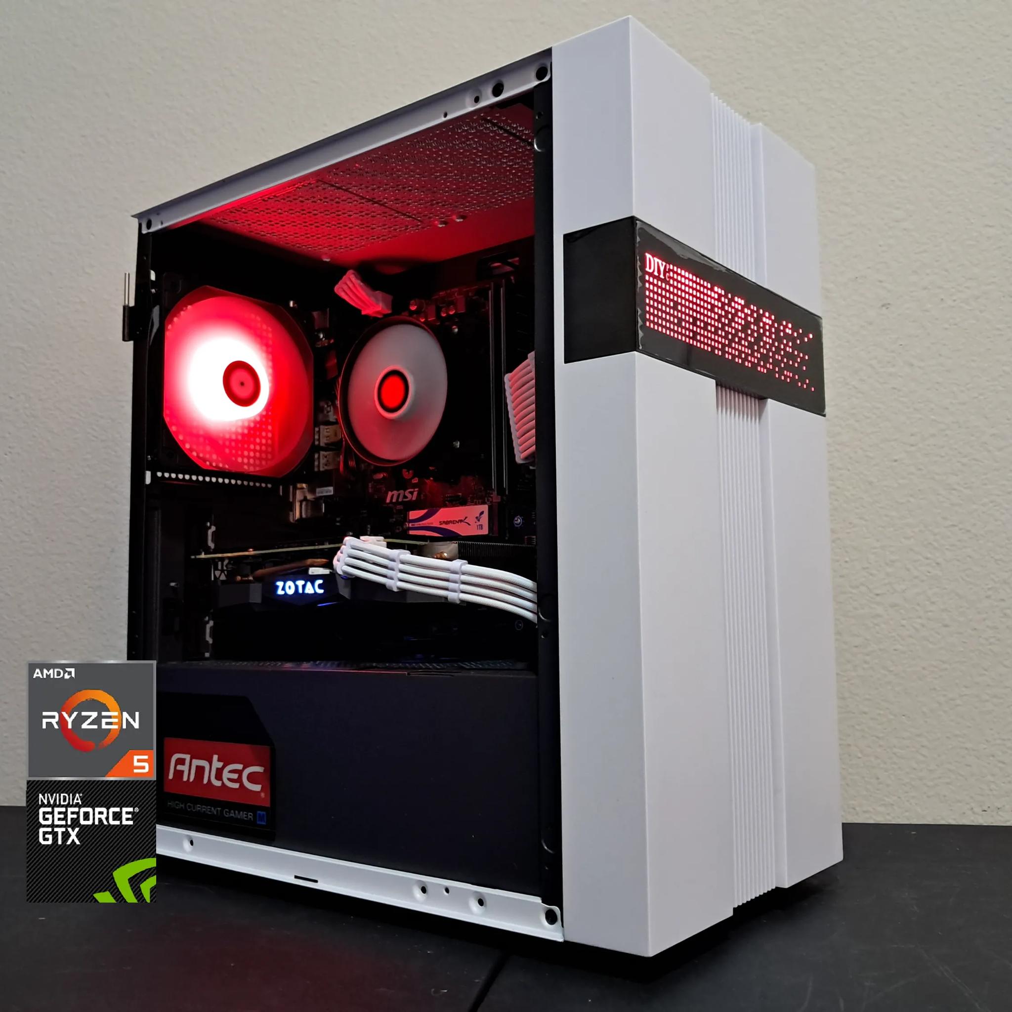 🔴⬜ Aesthetic Gaming PC ⬜🔴Nvidia GTX 1070 Ti | Ryzen 5 1600 (6C/12T) | 1TB SSD | 16GB DDR4-3200