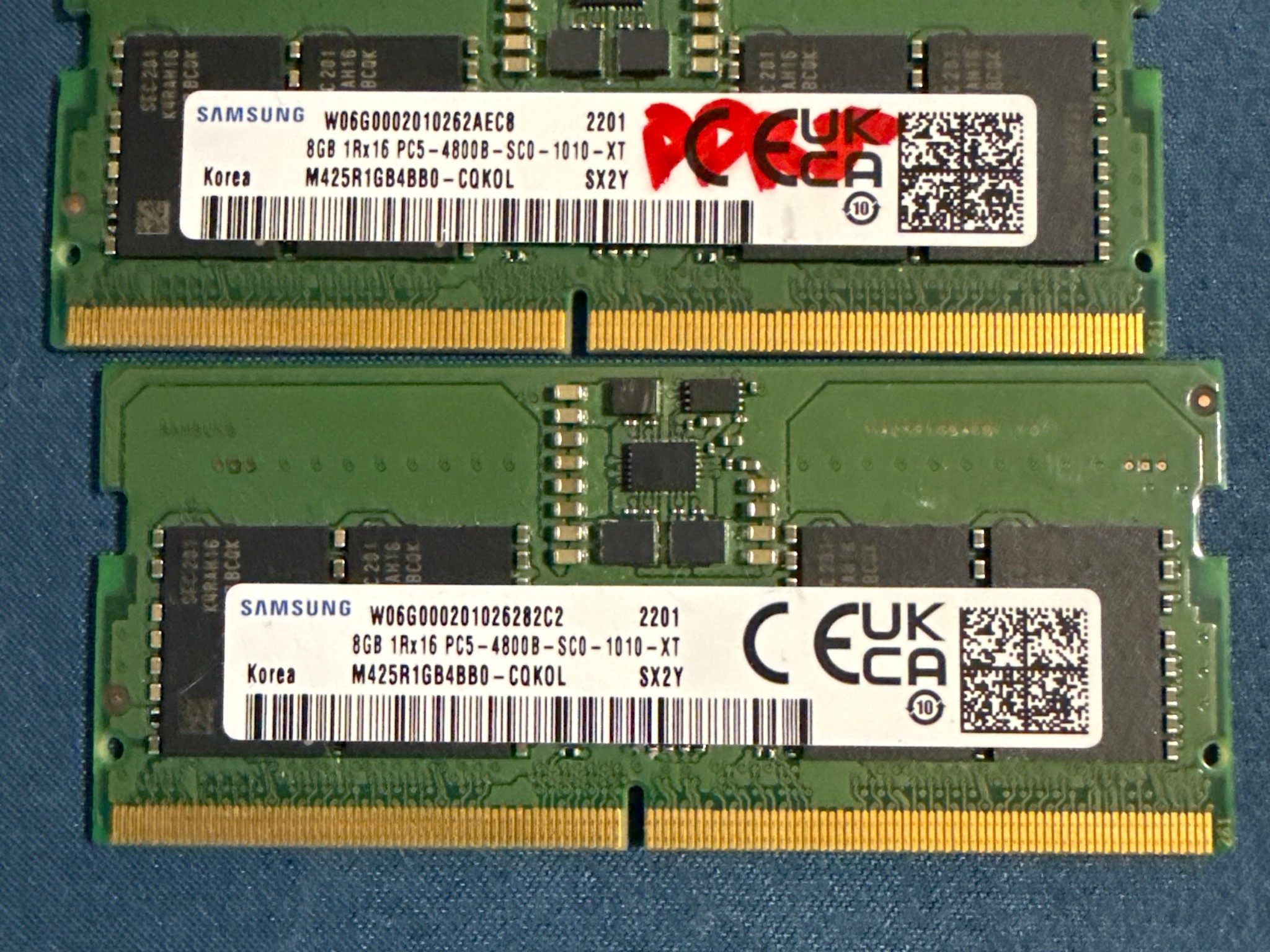 Samsung ddr5 8gb 4800mhz laptop ram