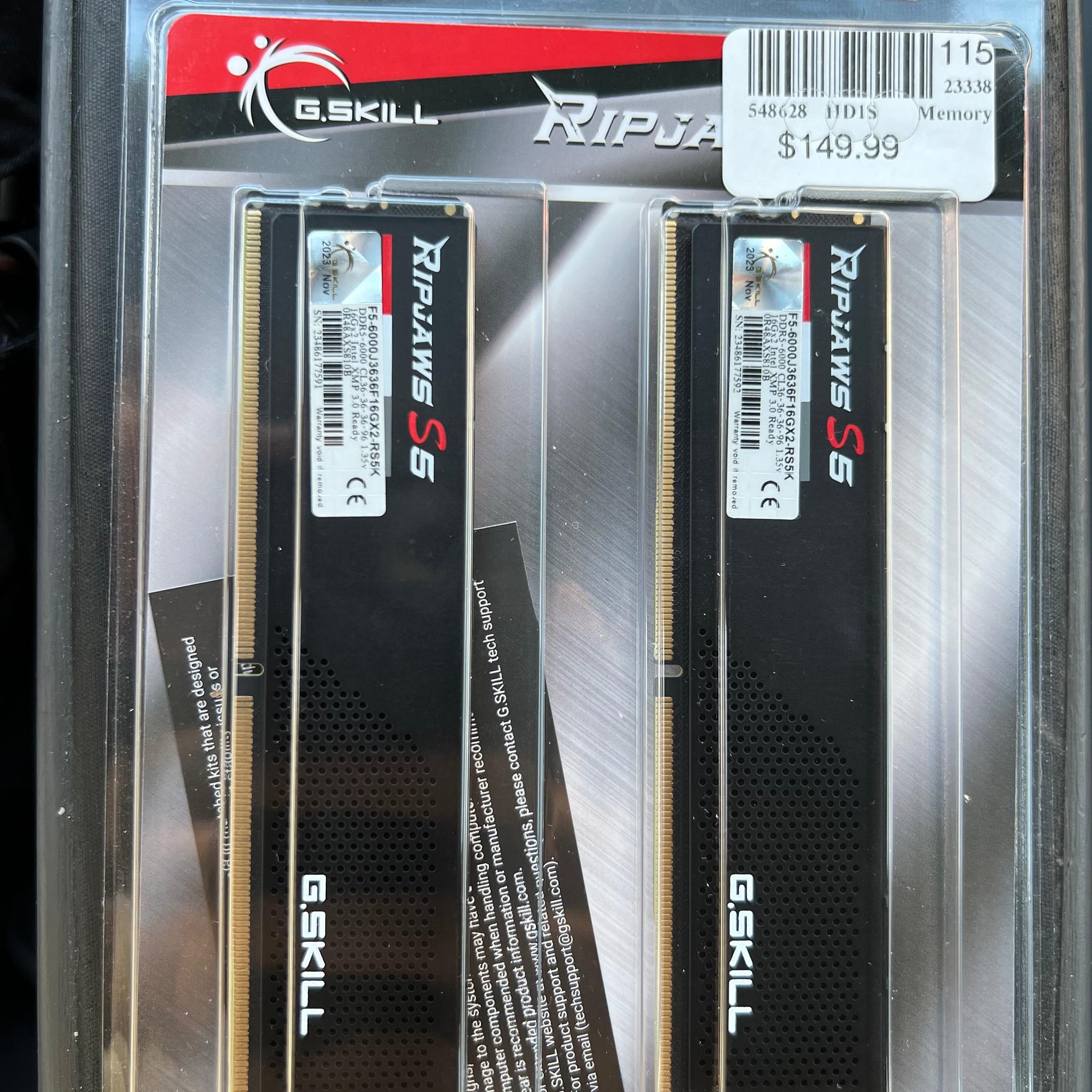 G.Skill Ripjaws S5 Series DDR5 Ram 32GB (2x16)