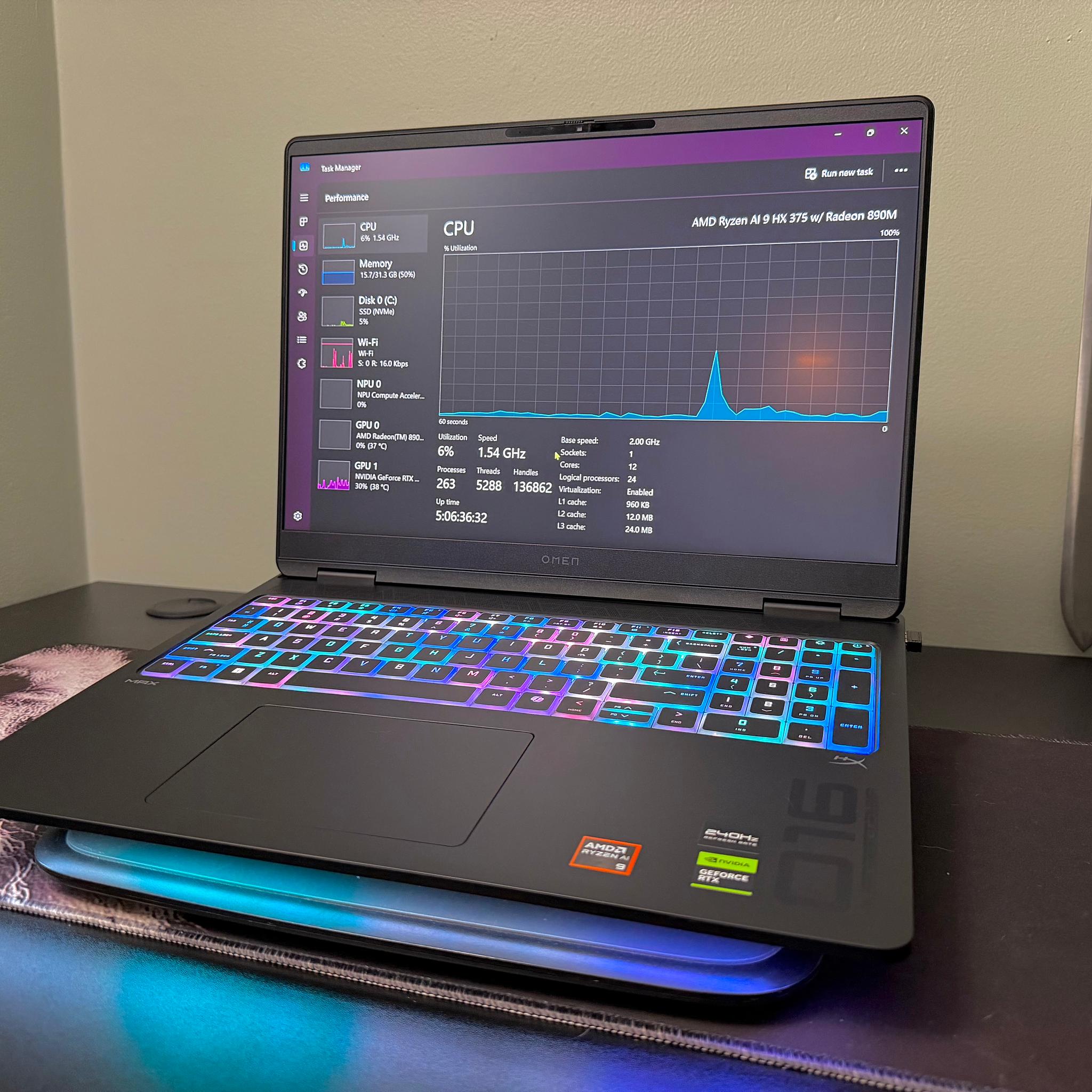 HP OMEN MAX RTX 5080 | Ryzen AI 9 HX 375 | 32GB ram | 1TB M.2 Laptop