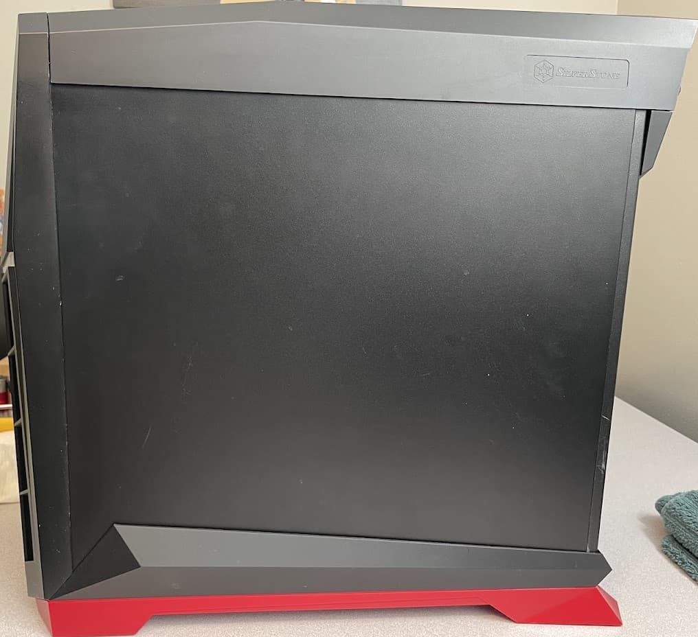 USED - SilverStone ATX Tower Case with 90-Degree Motherboard Rotation Black & Red CS-RVX01BR