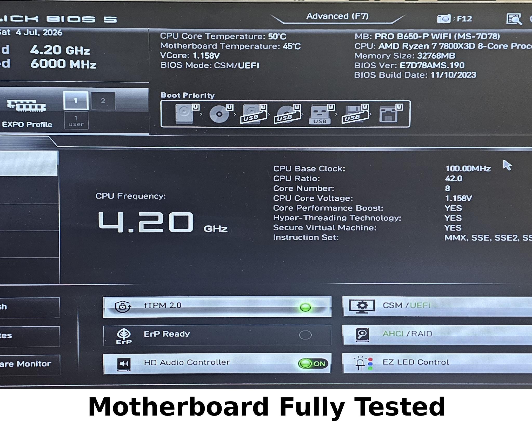 MSI B650-P PRO WIFI AMD AM5 DDR5 ATX Motherboard