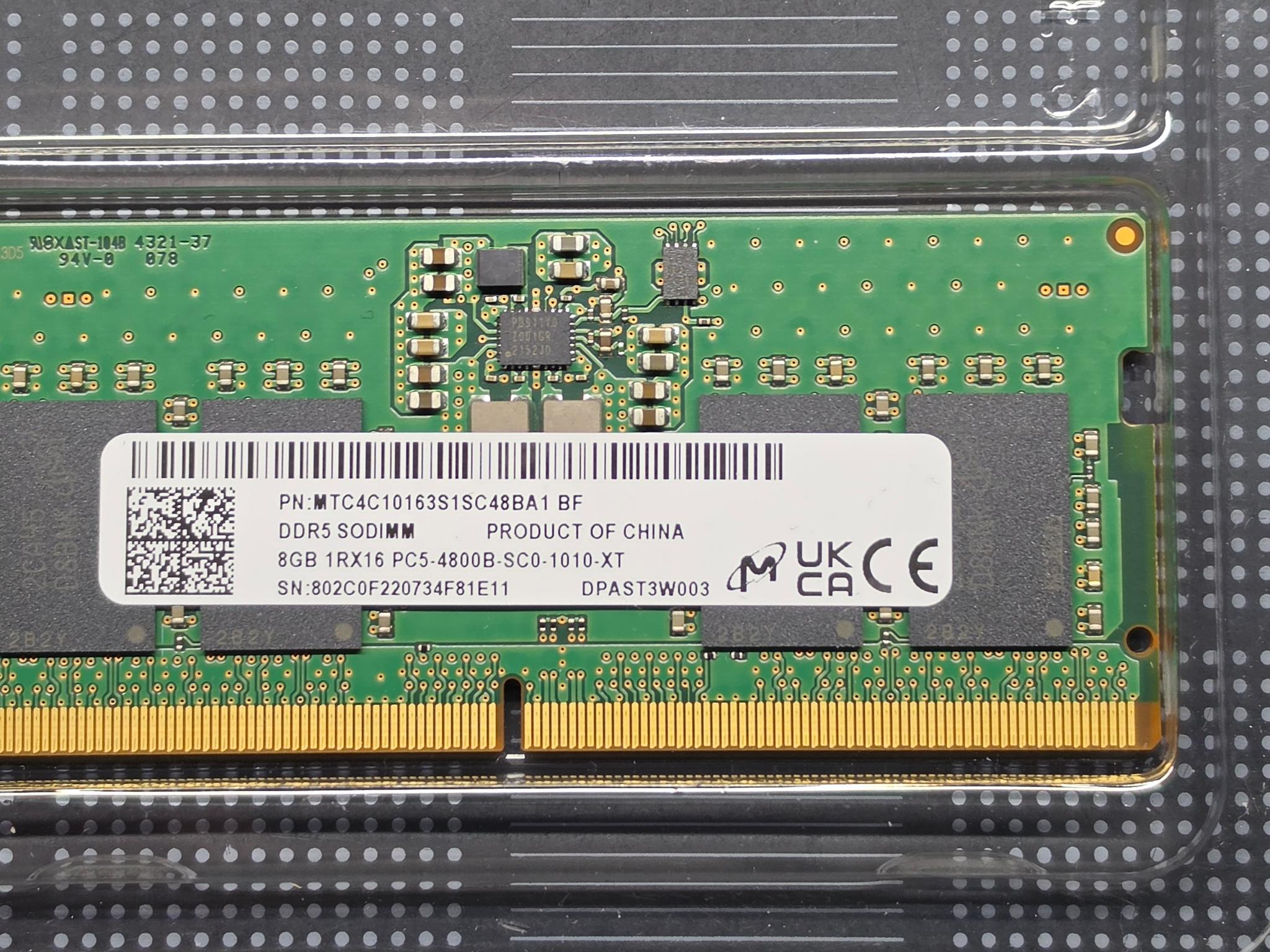 Micron SODIMM 8GB PC5 DDR5-4800