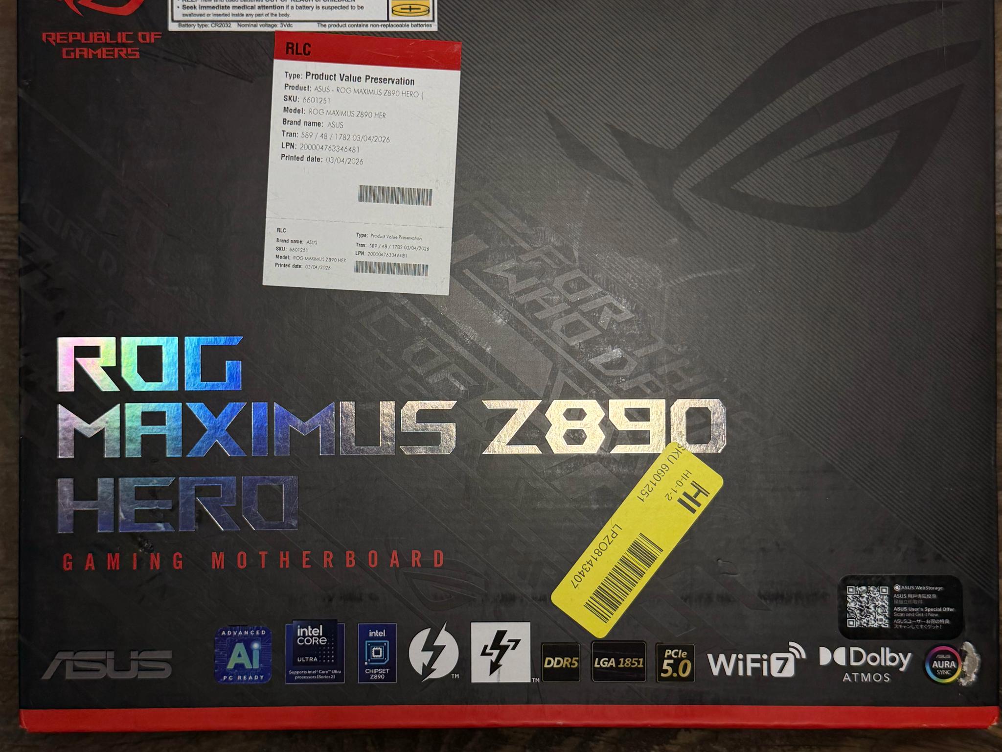 Asus Rog Maximus Z890 Hero