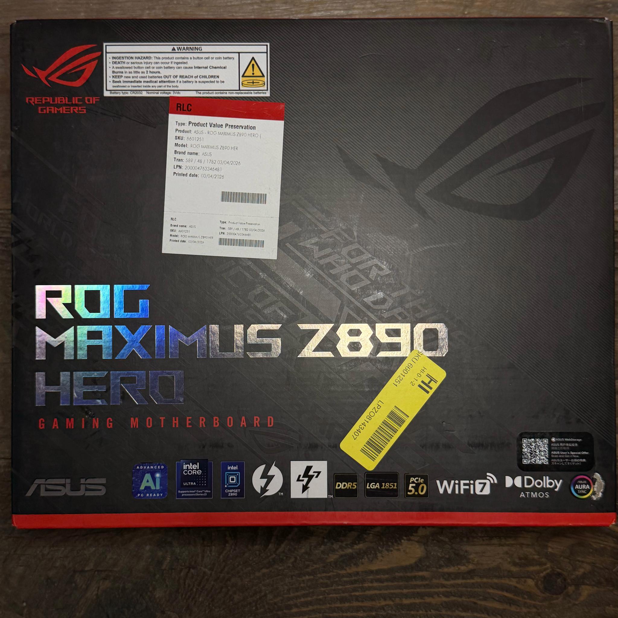 Asus Rog Maximus Z890 Hero