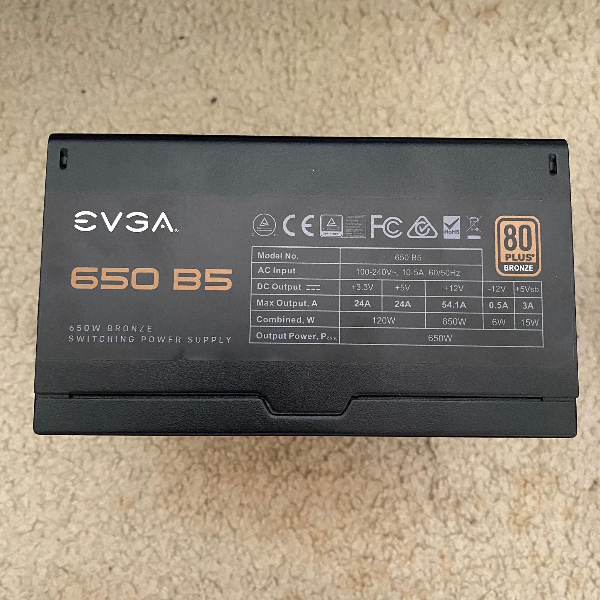 EVGA 650W B5, 80 Plus Bronze, Fully Modular, EVGA Eco Mode