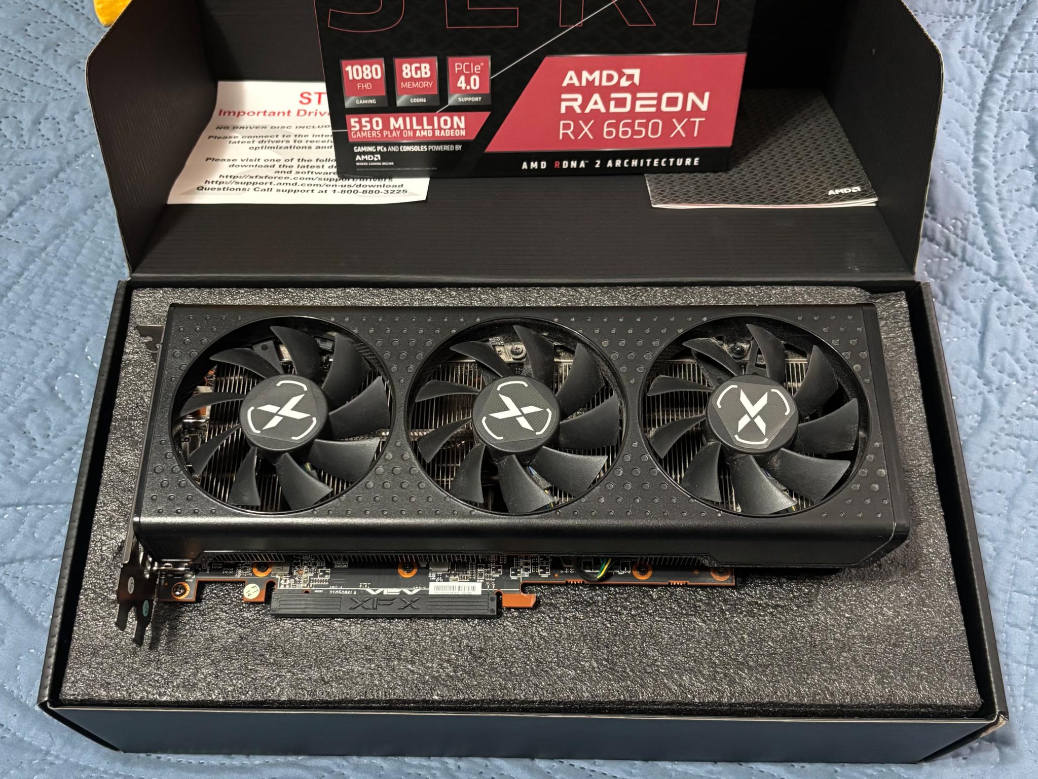 XFX Speedster QICK308 RX 6650 XT 8GB – Great 1080p/1440p Gaming Performance, Used-Good