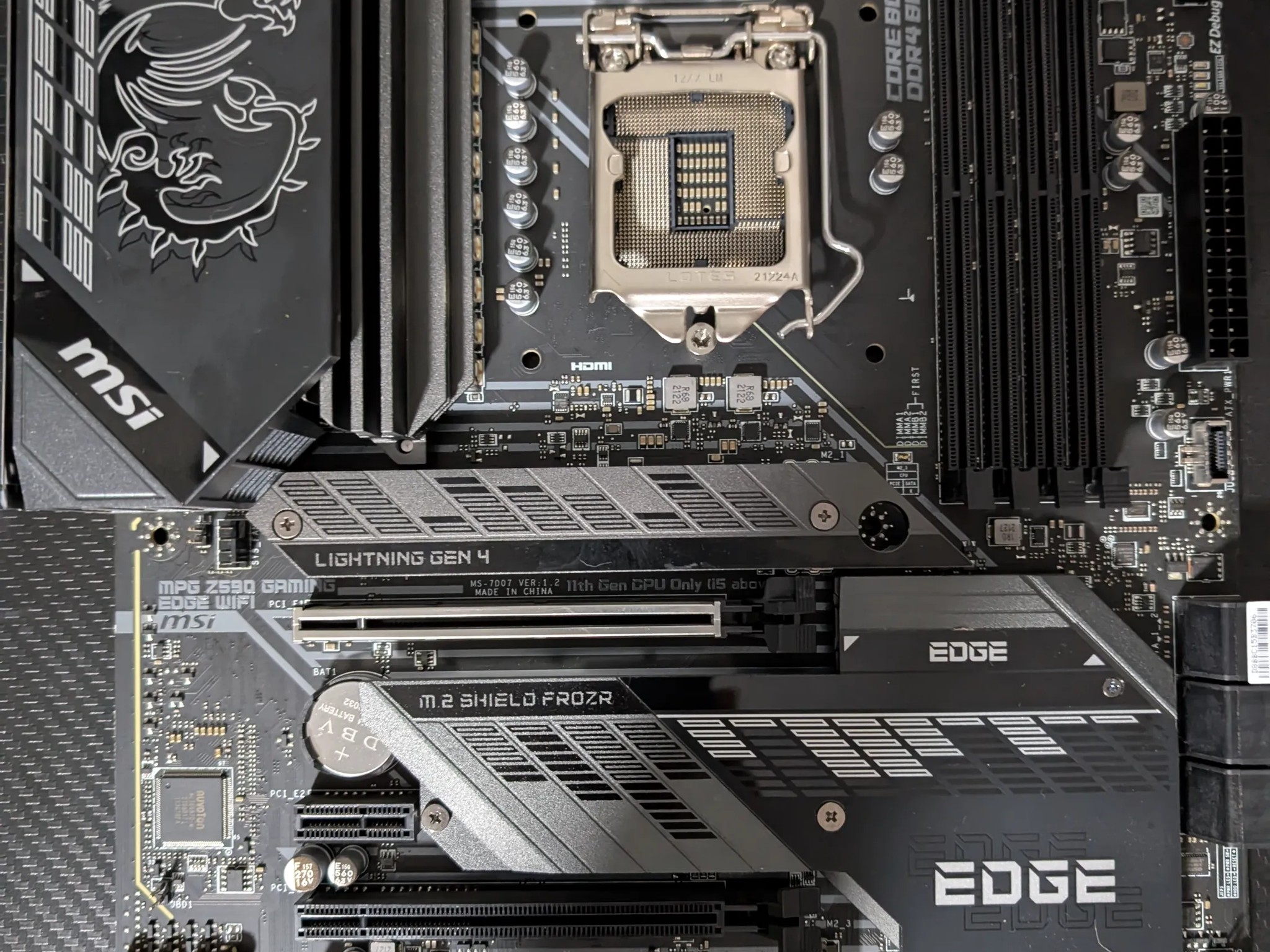 MSI MPG Z590M GAMING EDGE WIFI Motherboard Intel Z590 DDR4 LGA 1200 Micro ATX