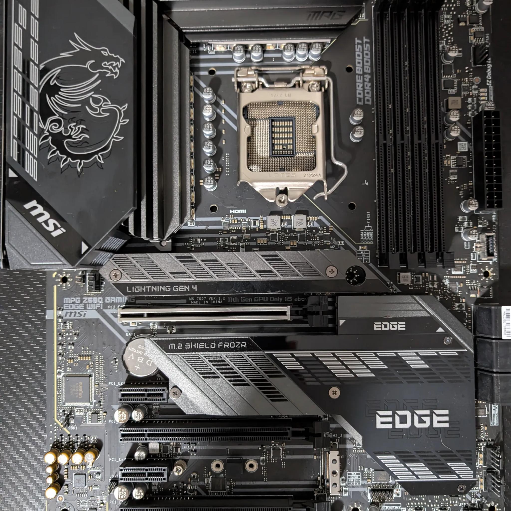 MSI MPG Z590M GAMING EDGE WIFI Motherboard Intel Z590 DDR4 LGA 1200 Micro ATX
