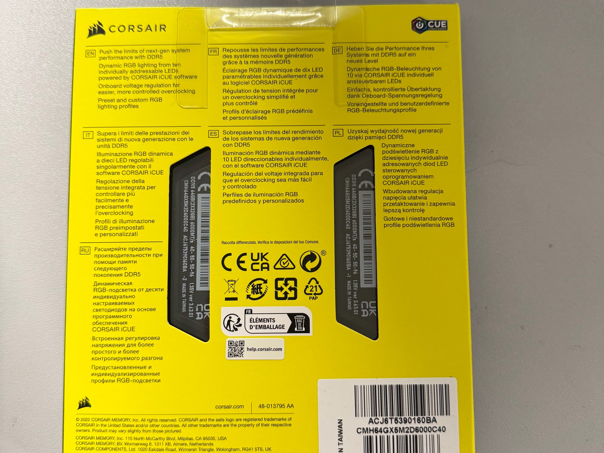 Corsair Vengeance 64GB 6000 MHz RGB DDR5 - NEW - CMH64GX5M2D6000C40
