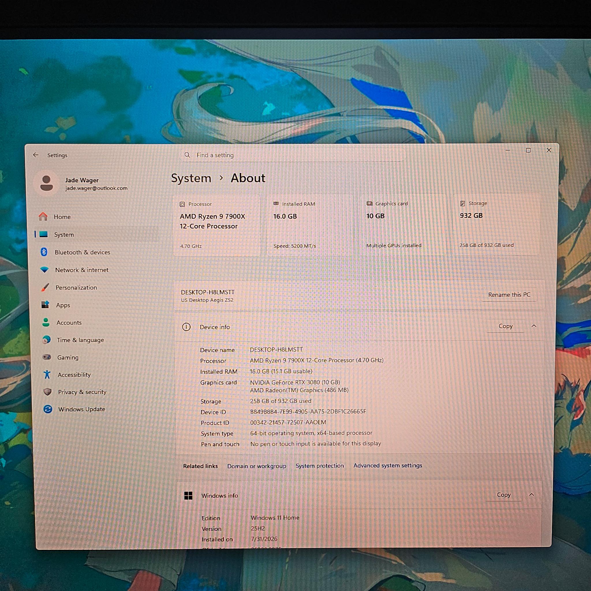 Gaming PC - Ryzen 9 7900x / RTX 3080 10G / 16G / 1TB