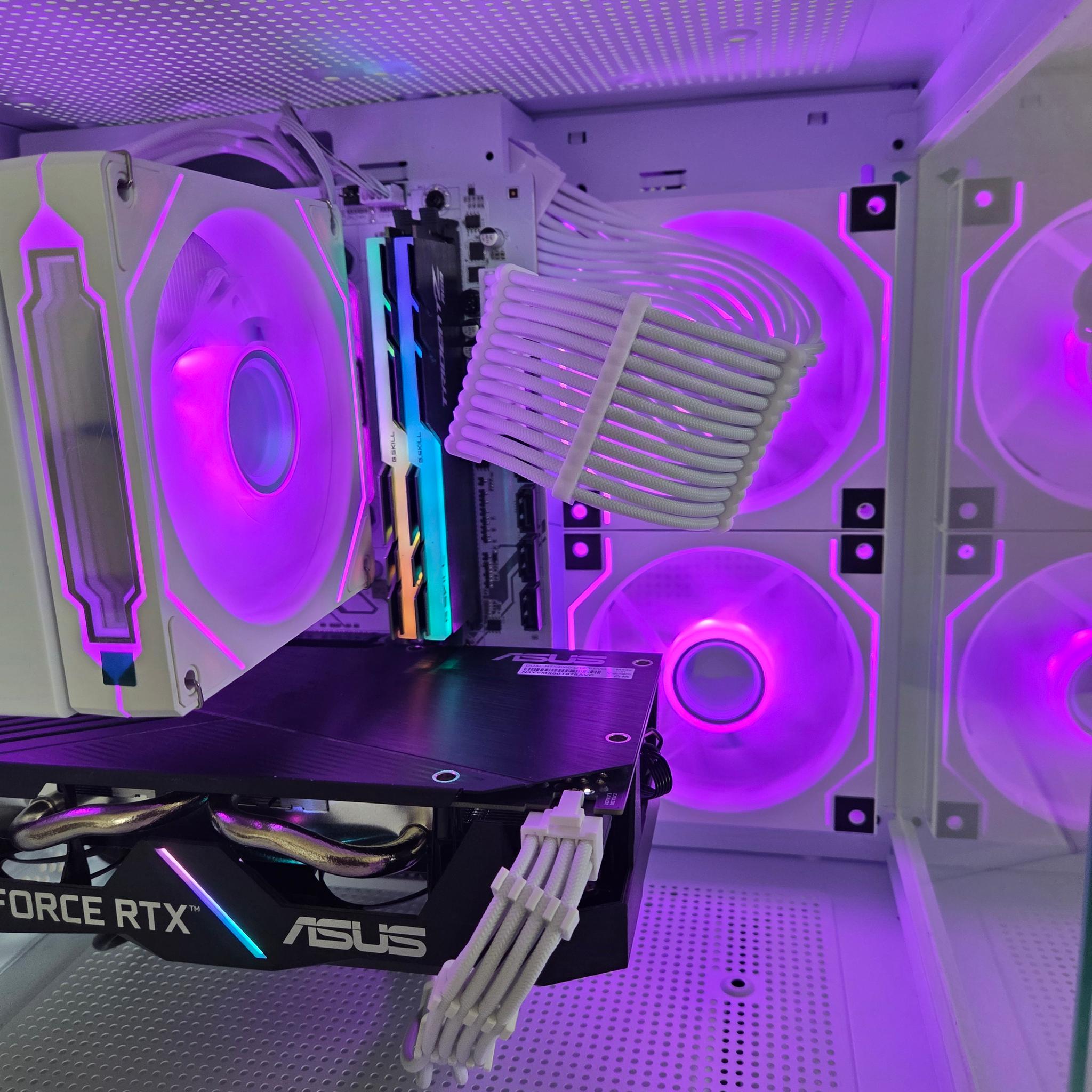 ❄️ Frost Neon Flow – RTX 2060 12GB Gaming PC 🤍