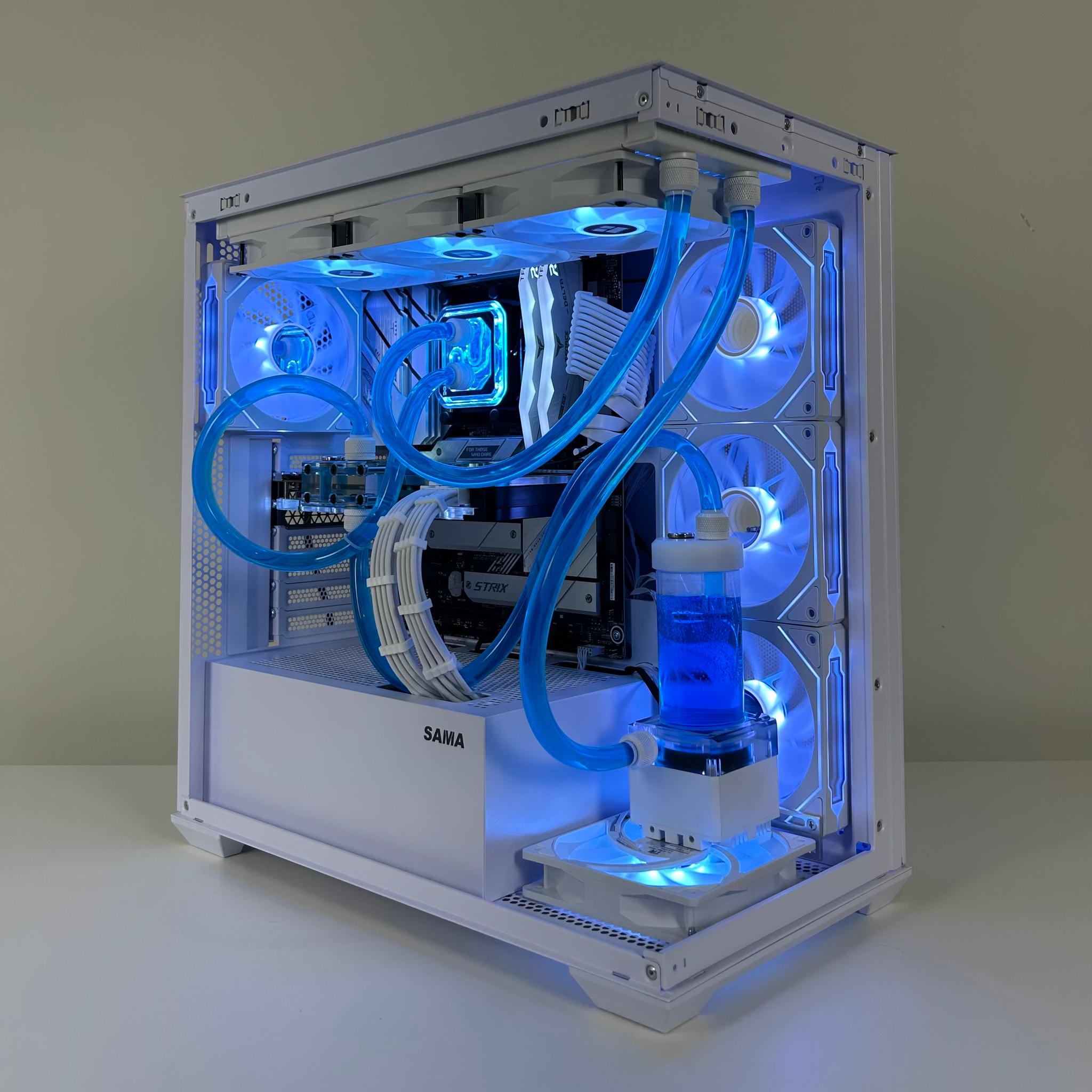 🧊 Custom Water-Cooled Gaming PC 🧊 | Ryzen 7 7700, DDR5 32GB, RTX 3080, 1TB NVME