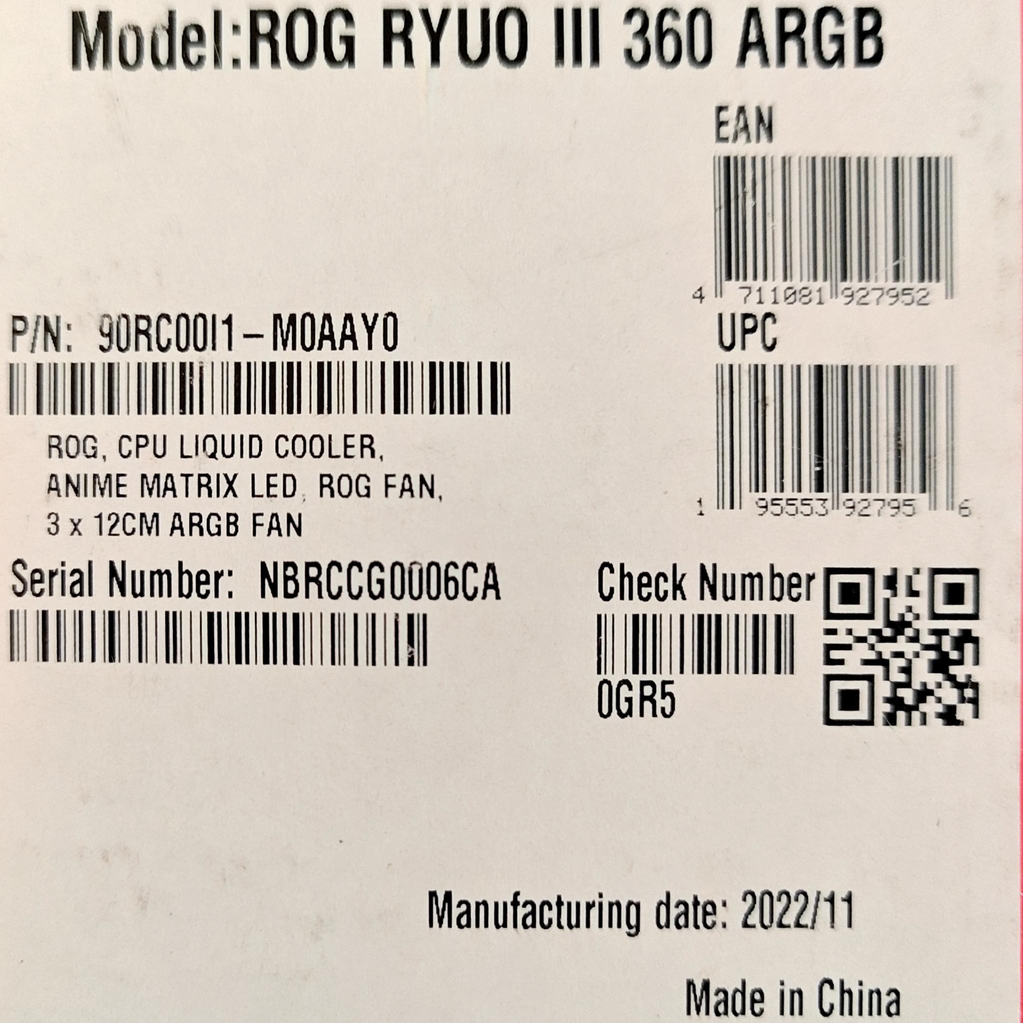 ASUS ROG RYUO III 360 ARGB