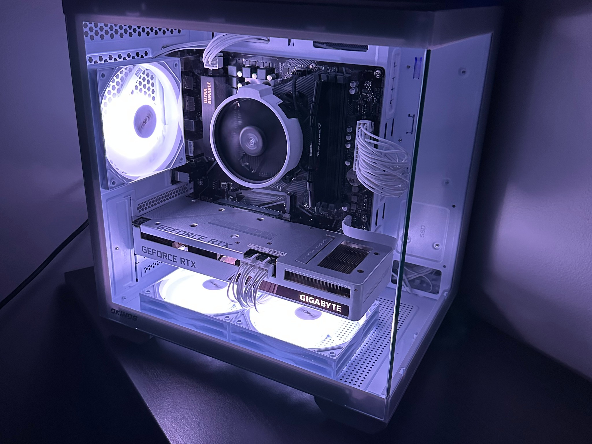 Custom White RGB Gaming PC | RTX 3060 Ti Vision OC | Ryzen 5 5500 | 16GB DDR4 | WiFi