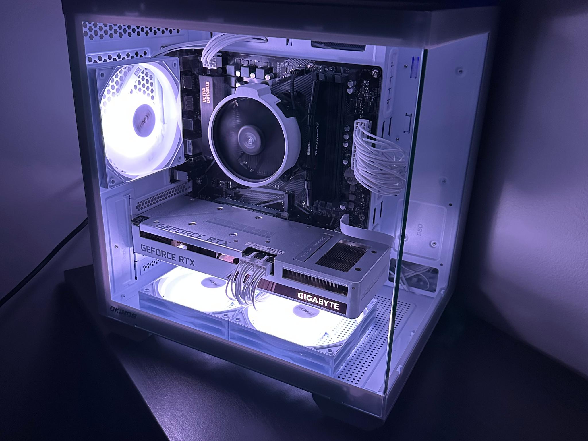 Custom White RGB Gaming PC | RTX 3060 Ti Vision OC | Ryzen 5 5500 | 16GB DDR4 | WiFi